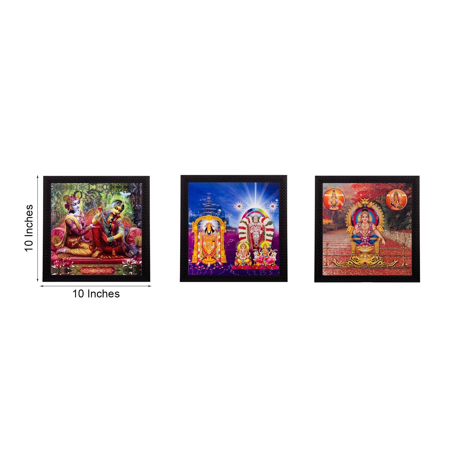 Set Of 3 Religious Satin Matt Texture UV Art Painting 3
