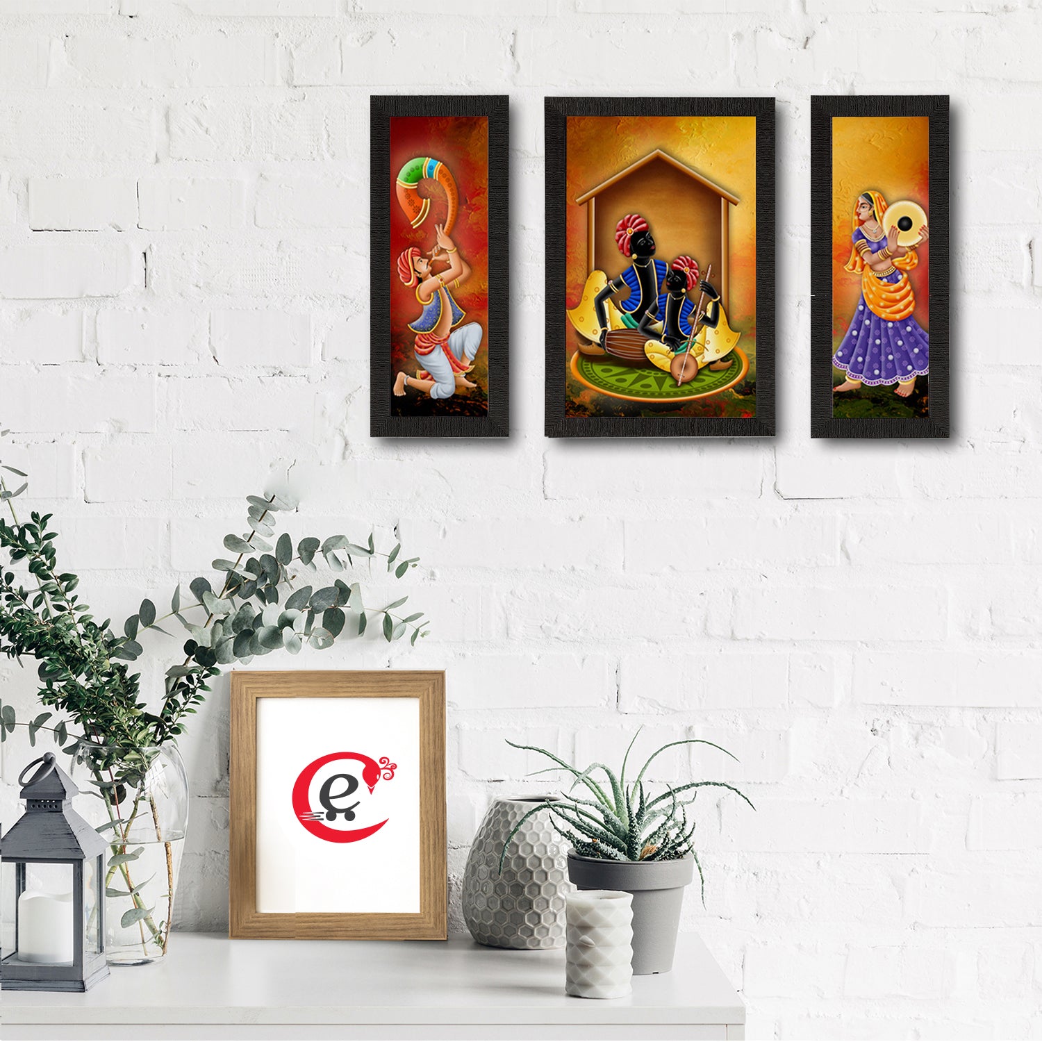 Set of 3 Musician Satin Matt Texture UV Art Painting 1