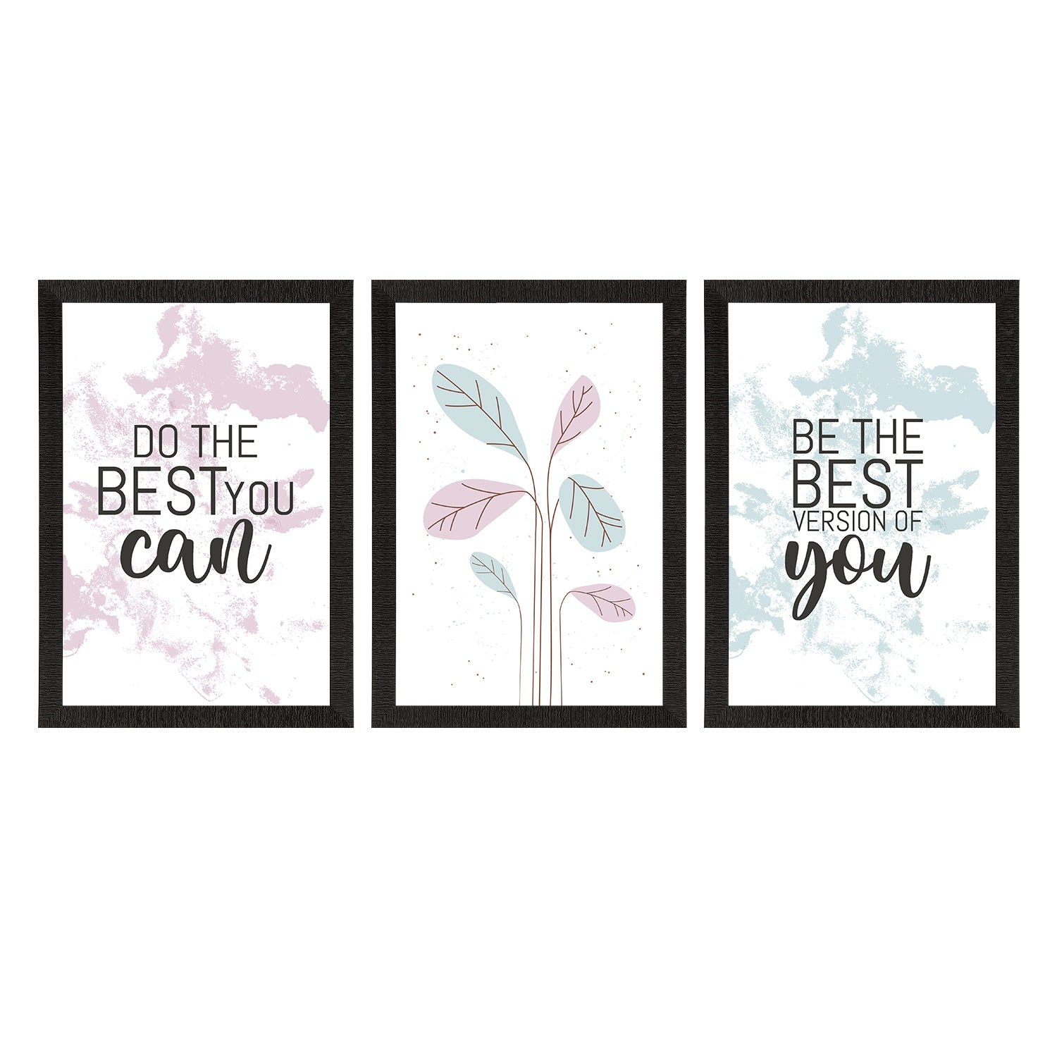 Set of 3 "Do the best you can" Motivational Quote Satin Matt Texture UV Art Painting 2