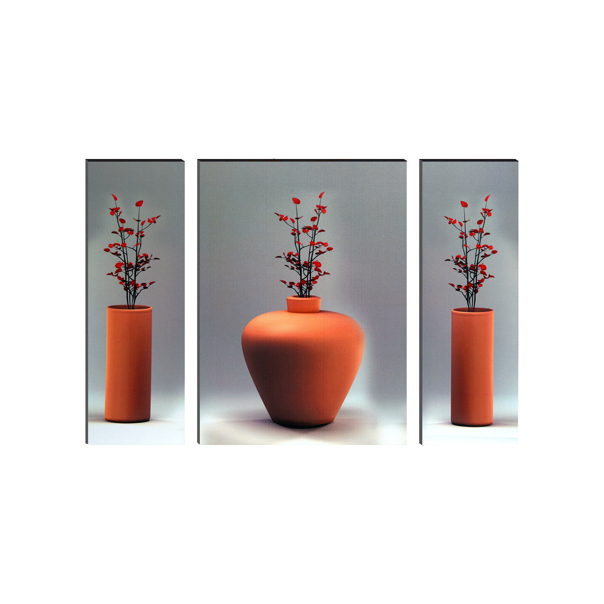 6MM MDF Set of 3 Botanical Floral Satin Matt Texture UV Art Painting