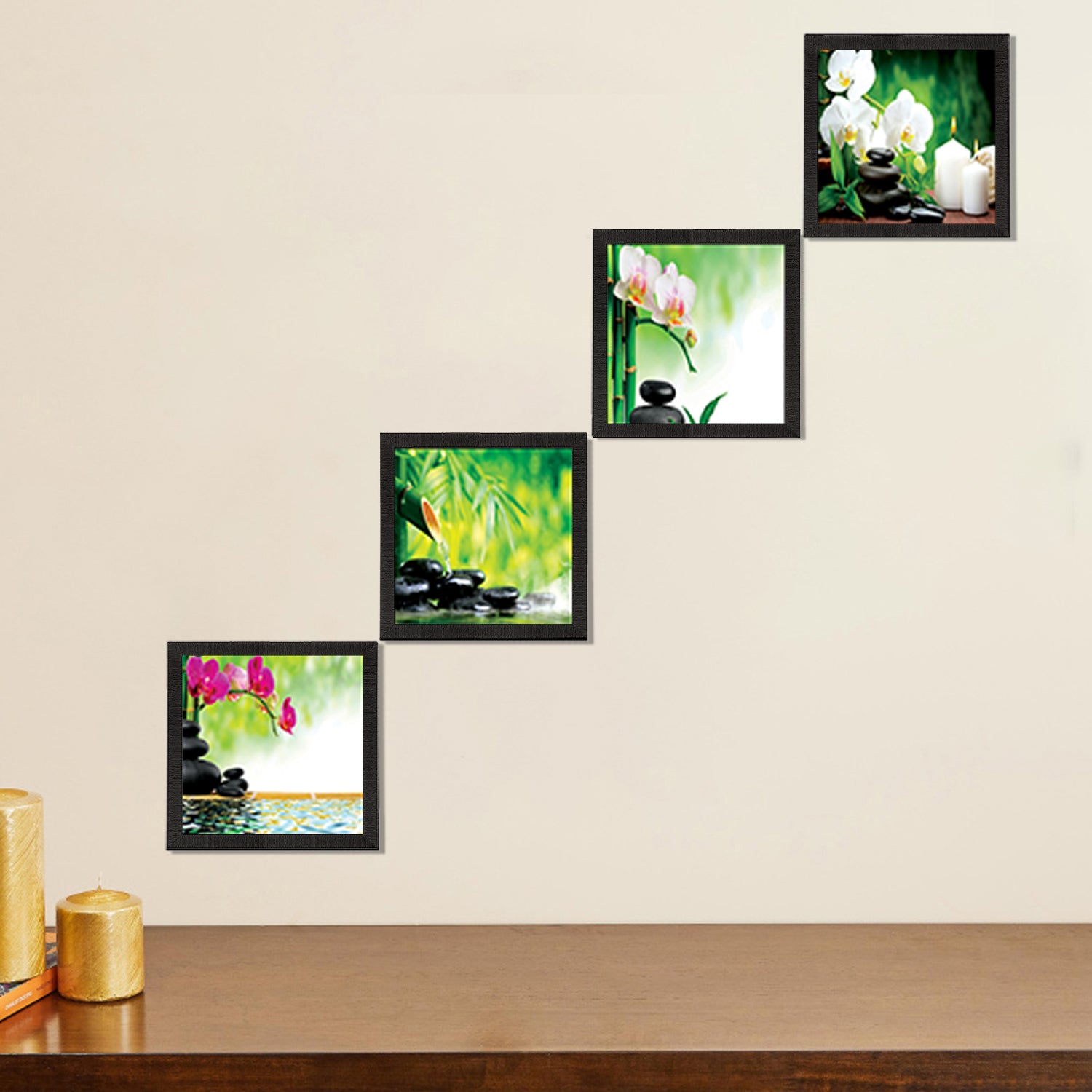 Set Of 4 Nature Shots Satin Matt Texture UV Art Painting 1