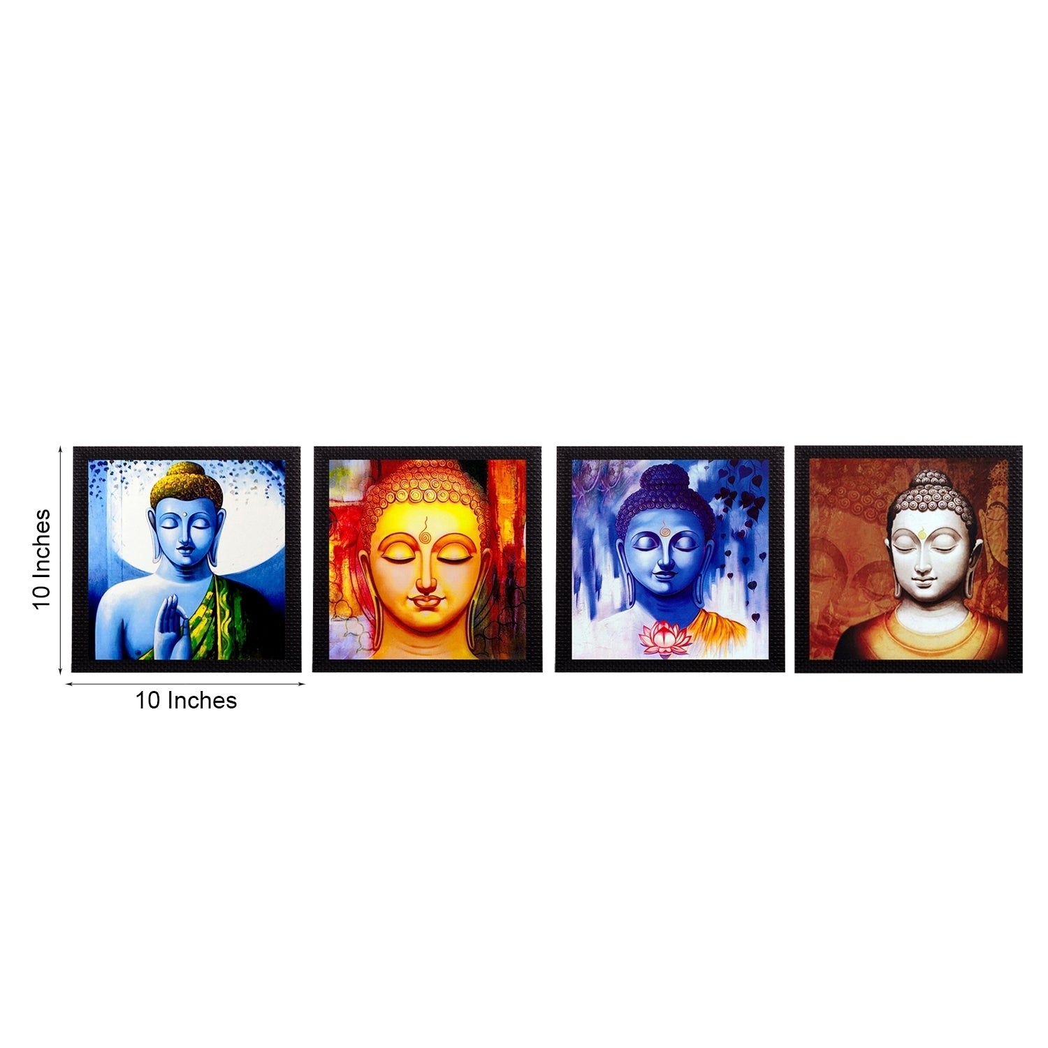 Set Of 4 Lord Buddha Satin Matt Texture UV Art Painting 2