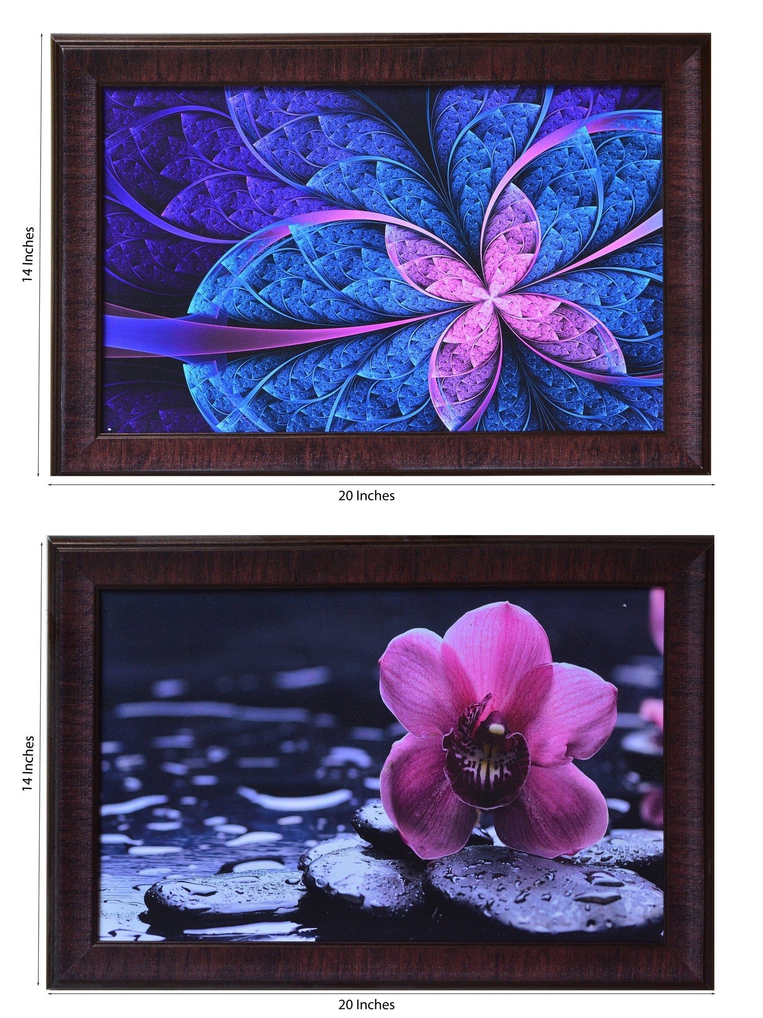 Set of 2 Floral Satin Matt Texture UV Art Painting 2