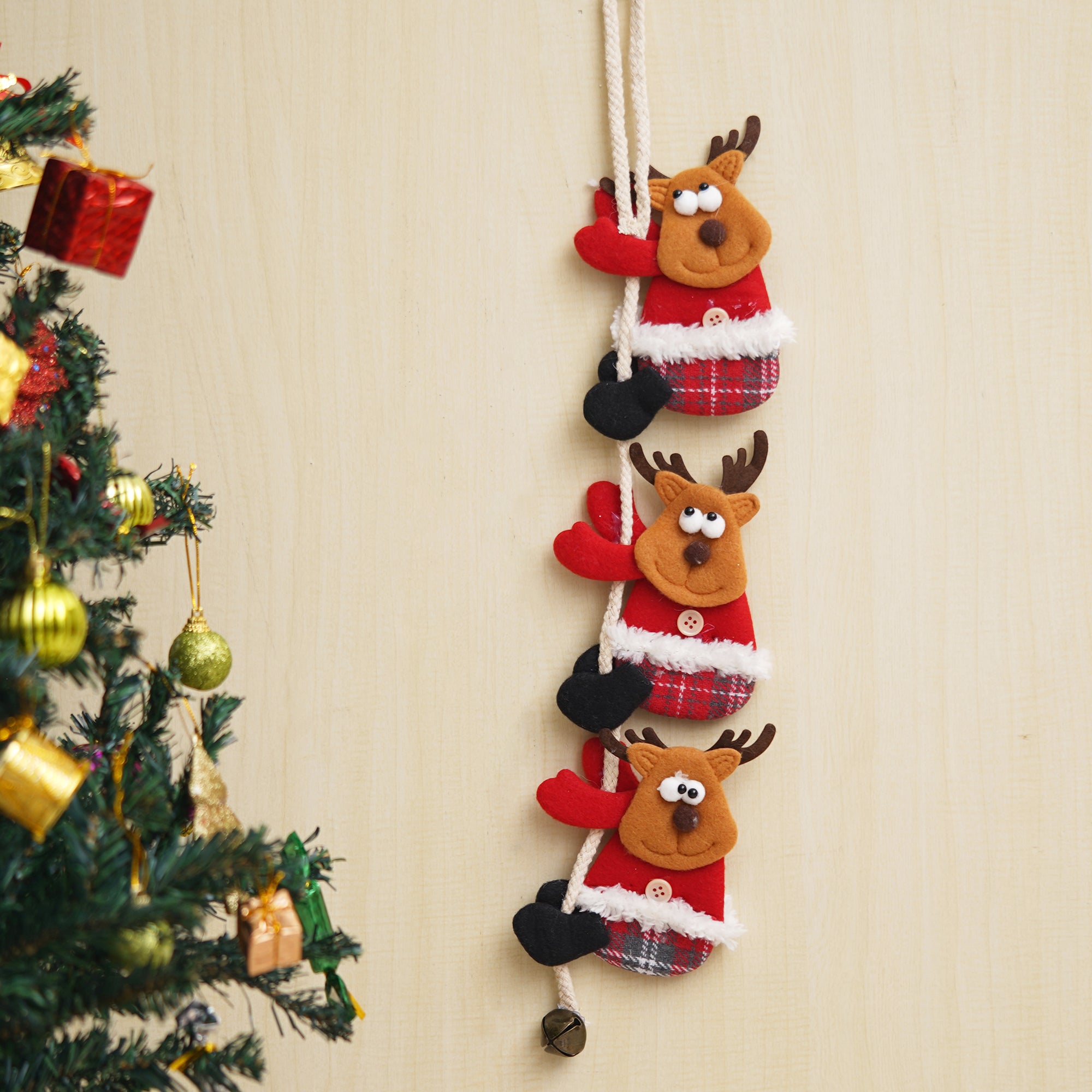 eCraftIndia Merry Christmas Ornaments Santa Claus Snowman Hanging Decoration