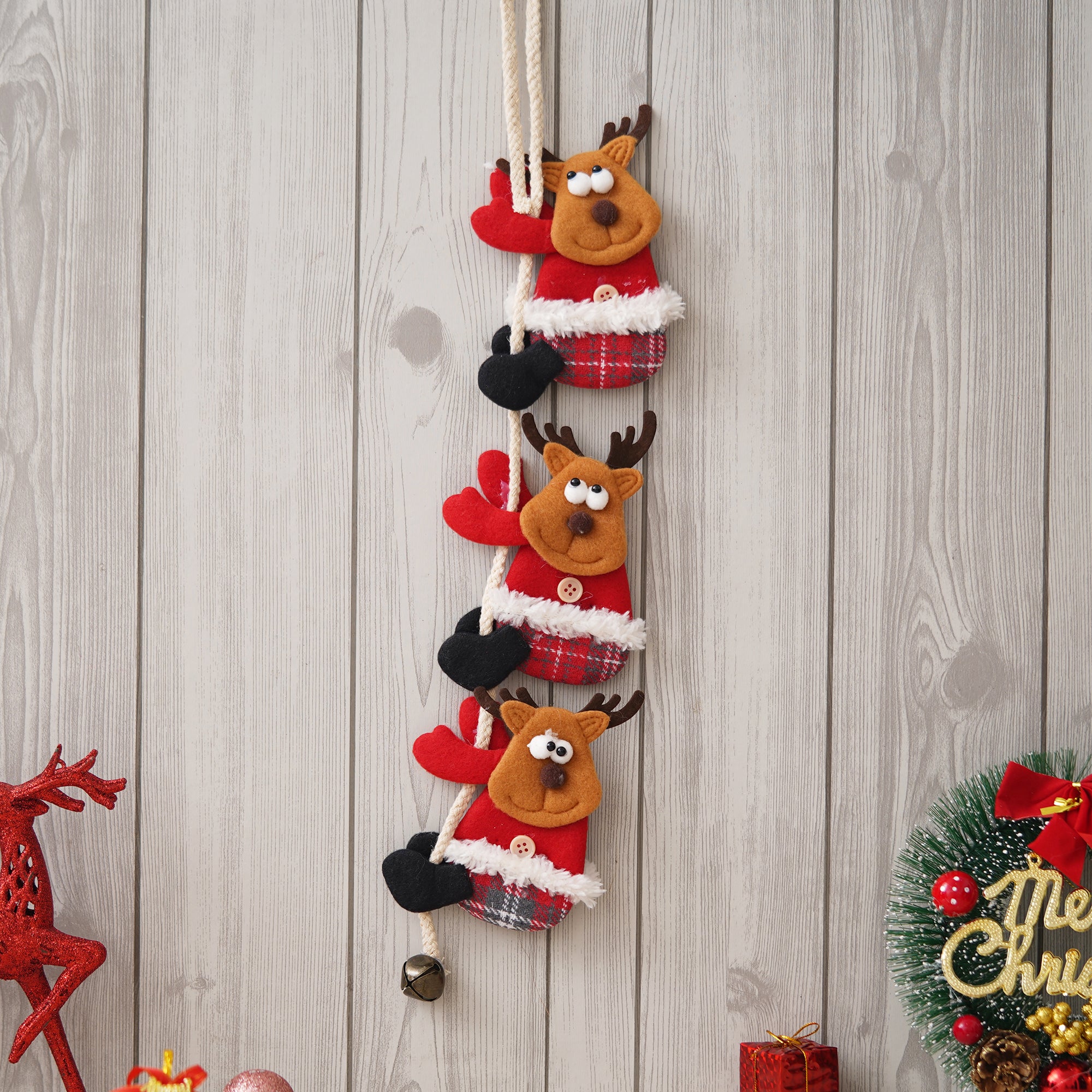 eCraftIndia Merry Christmas Ornaments Santa Claus Snowman Hanging Decoration 1