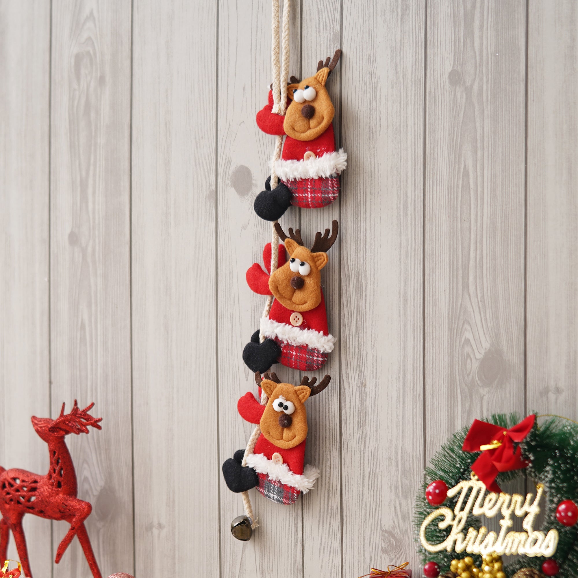 eCraftIndia Merry Christmas Ornaments Santa Claus Snowman Hanging Decoration 5