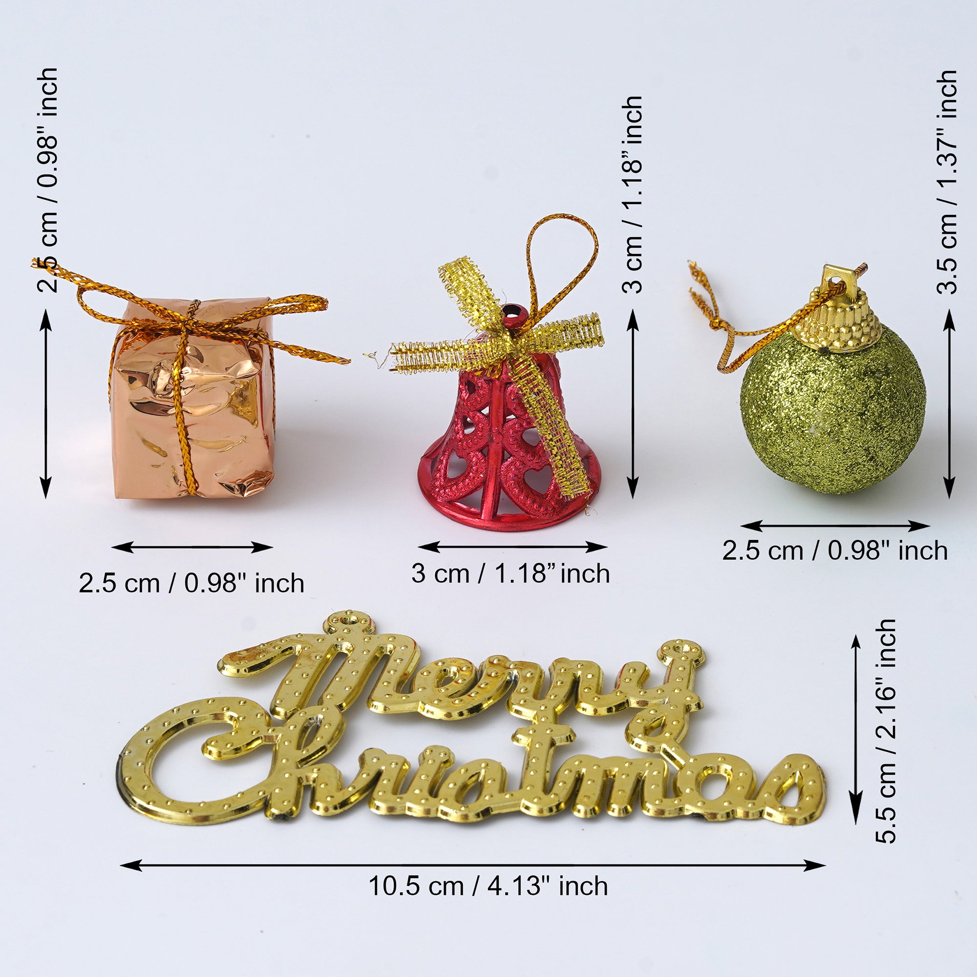 eCraftIndia Christmas Tree Decorative Hanging Ornaments, Decoration Items  Merry Christmas Cutout, Balls, Flowers, Gifts, Bells, Pine Tree, Bow Ribbon 3