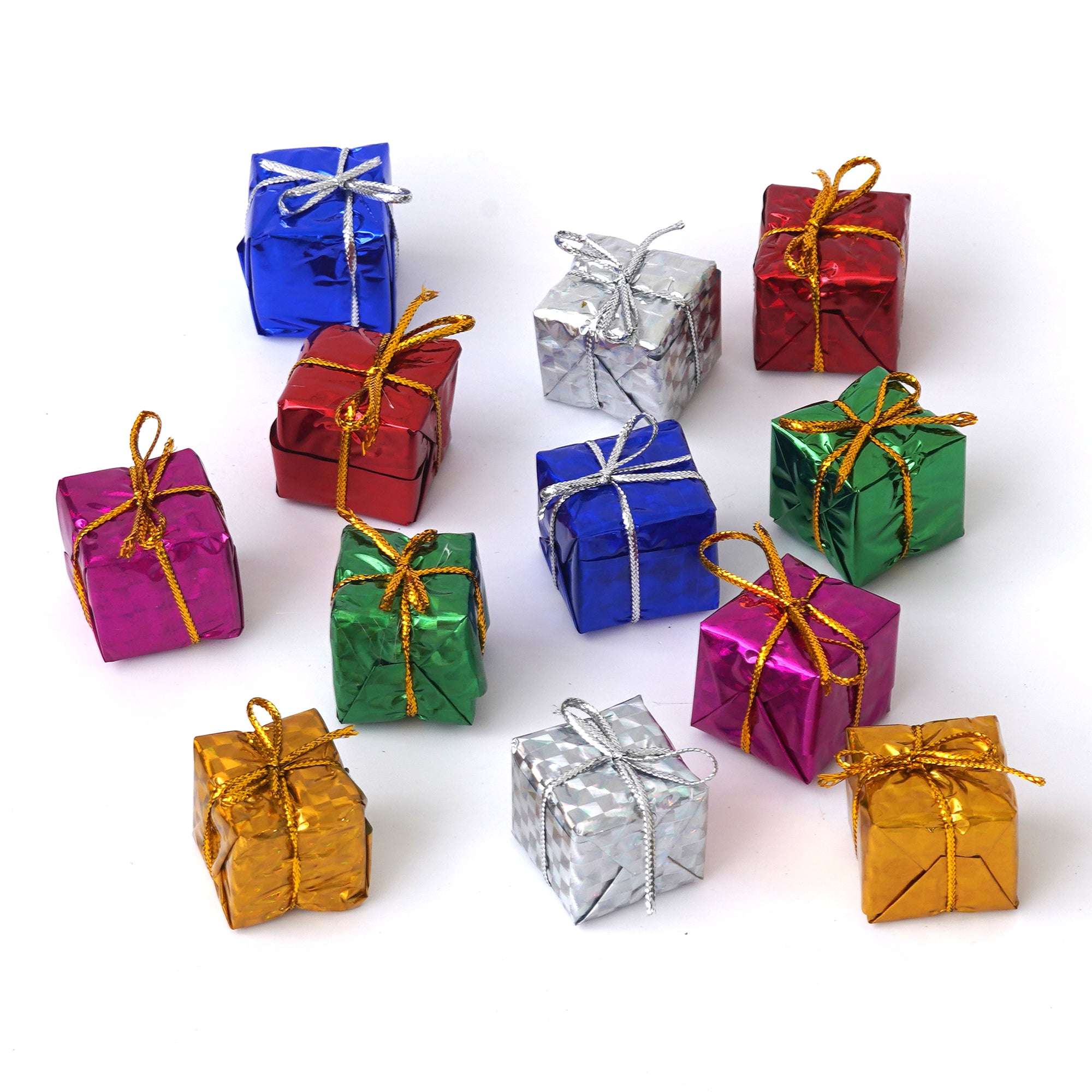 eCraftIndia Set of 12 Multicolor Gift Boxes Christmas Tree Hanging Ornaments  Christmas Decoration Items 2