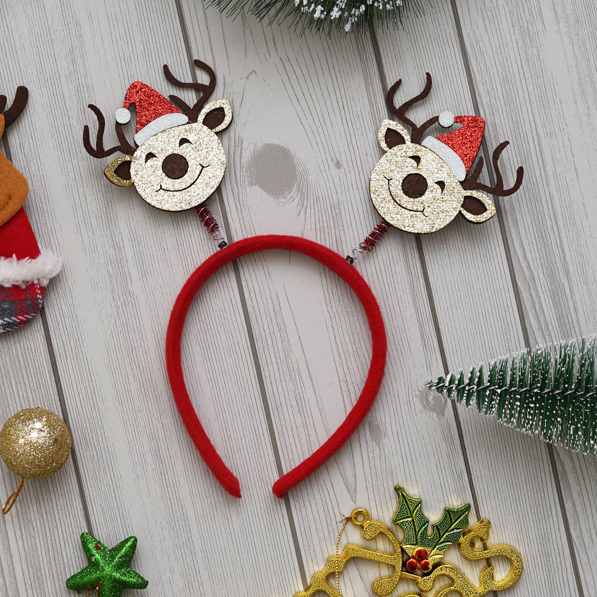 eCraftIndia Christmas Reindeer Design Headband for Christmas and Birthday Parties  Best Gift for Women, Girls, and Kids