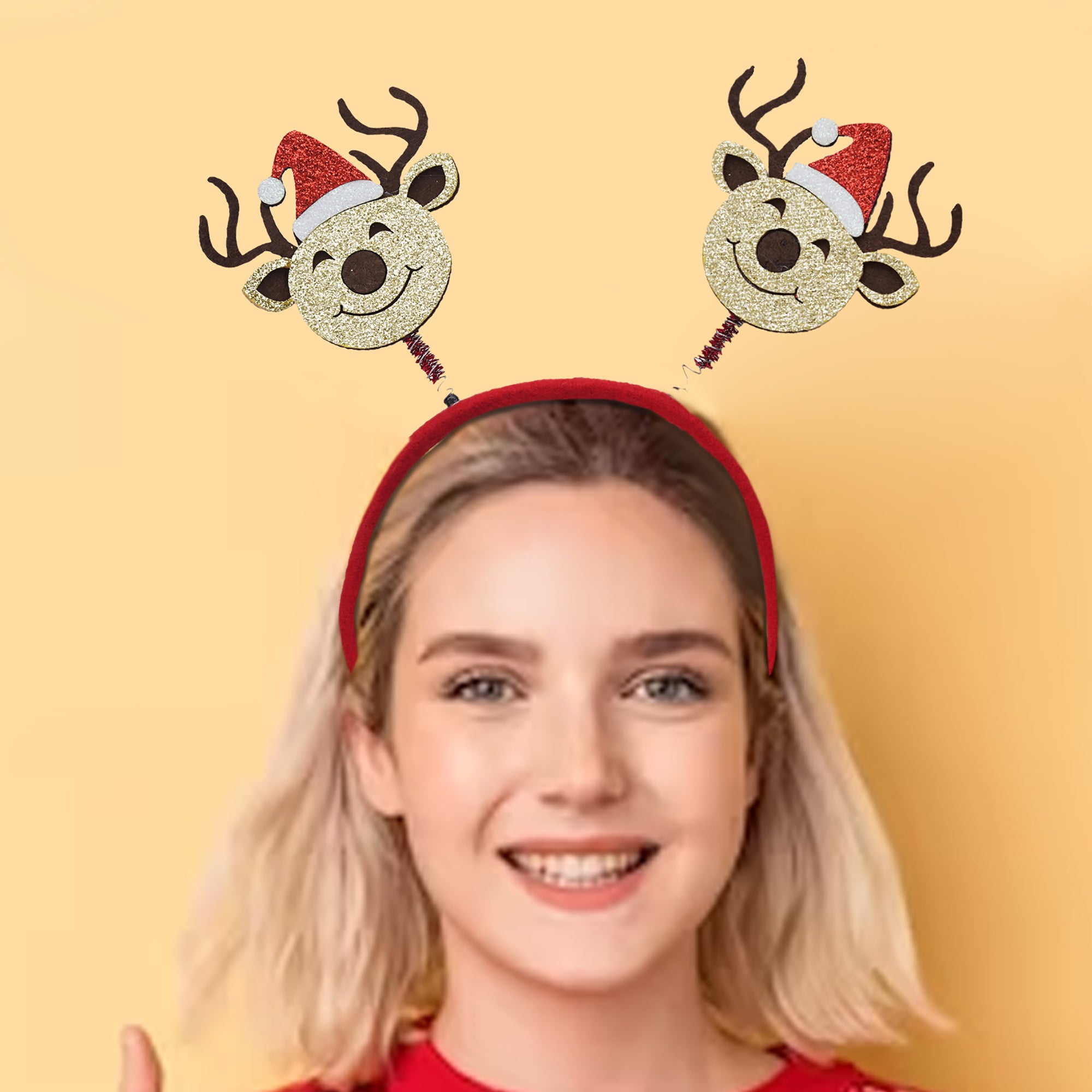 eCraftIndia Christmas Reindeer Design Headband for Christmas and Birthday Parties  Best Gift for Women, Girls, and Kids 1