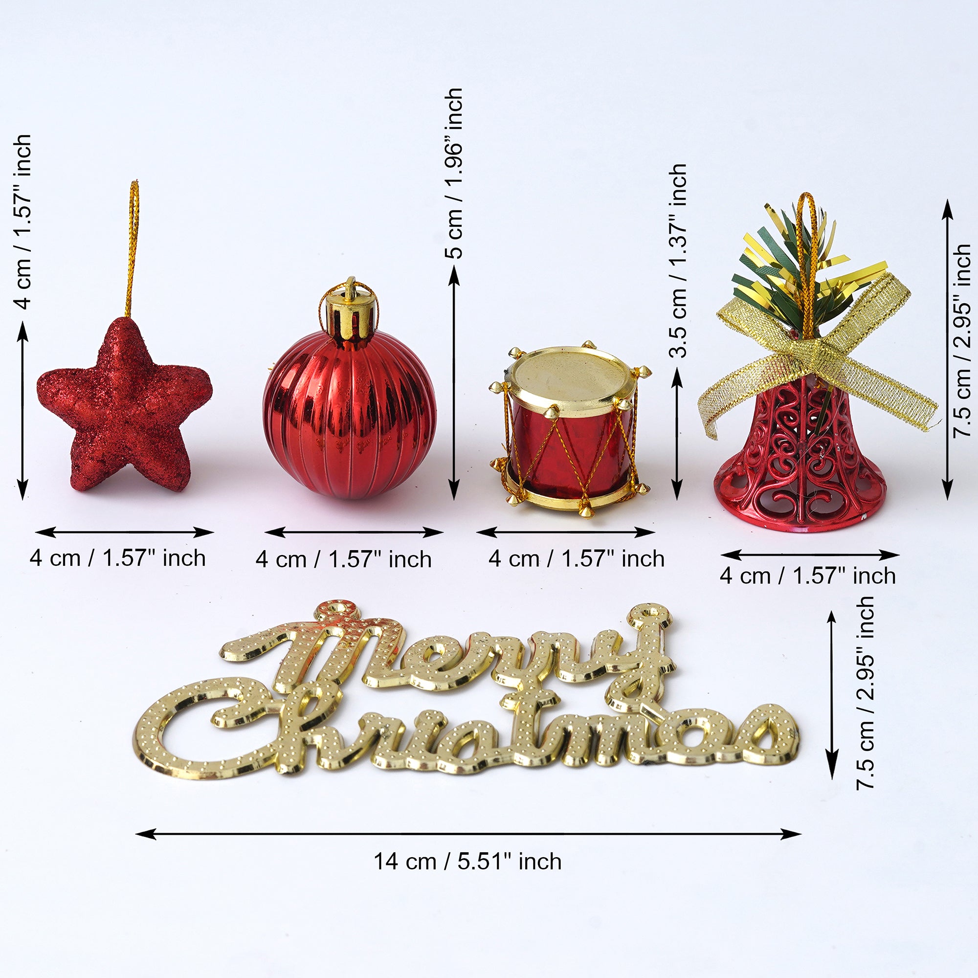 eCraftIndia Christmas Tree Decorative Hanging Ornaments, Decoration Items  Merry Christmas Cutout, Stars, Balls, Drums, Bells, Pine Tree 3