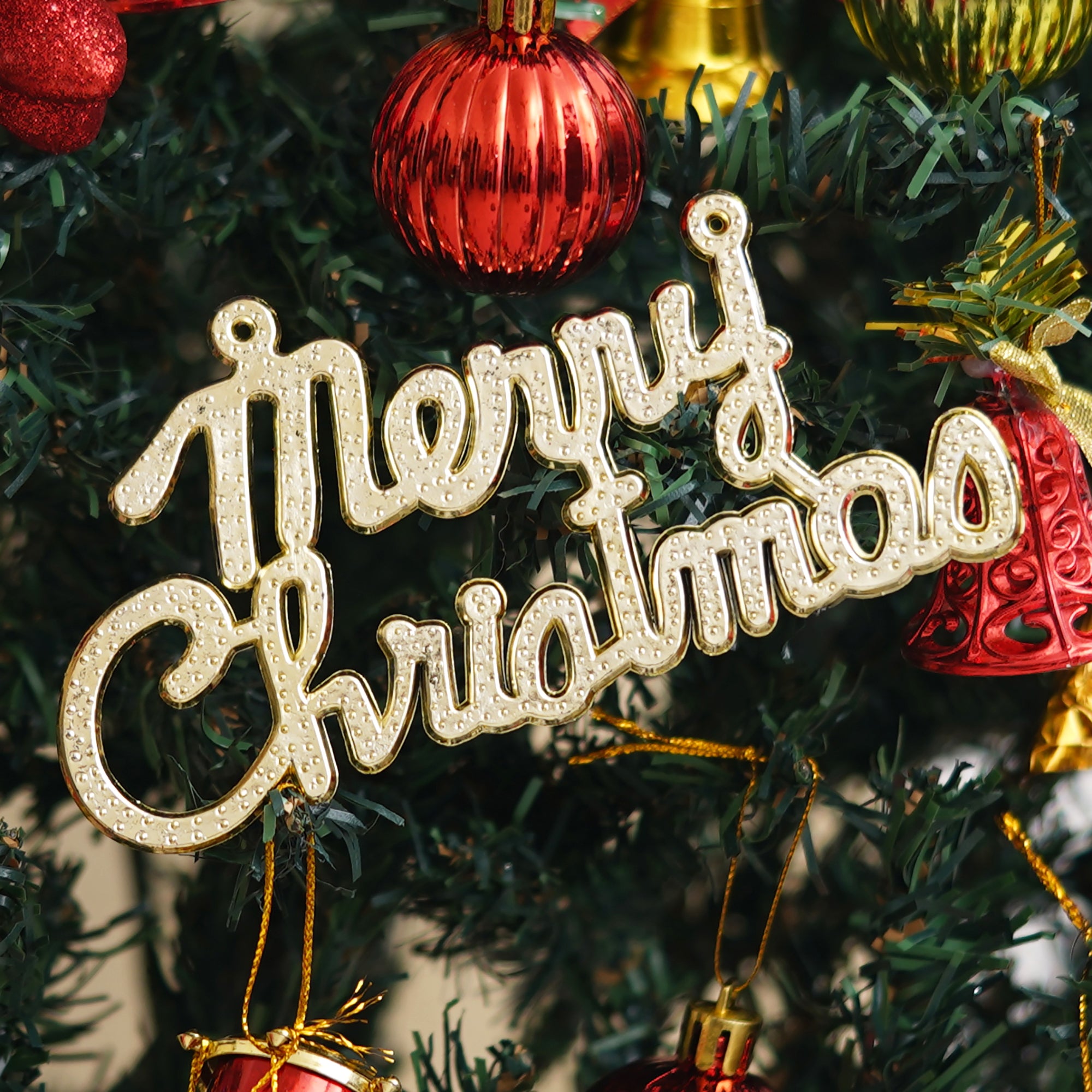 eCraftIndia Christmas Tree Decorative Hanging Ornaments, Decoration Items  Merry Christmas Cutout, Stars, Balls, Drums, Bells, Pine Tree 5