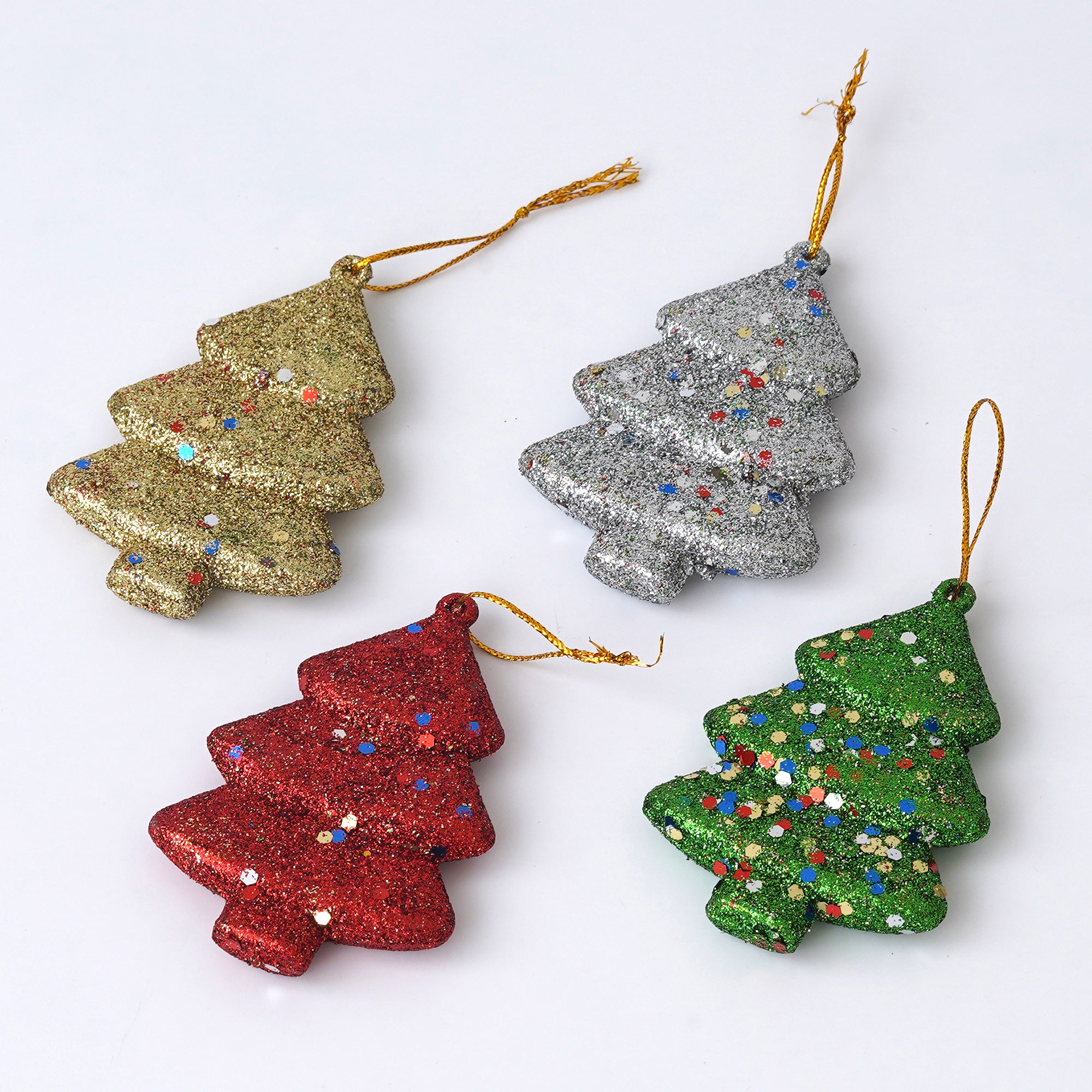 eCraftIndia Set of 4 Sparkly Christmas Trees for Decor 2