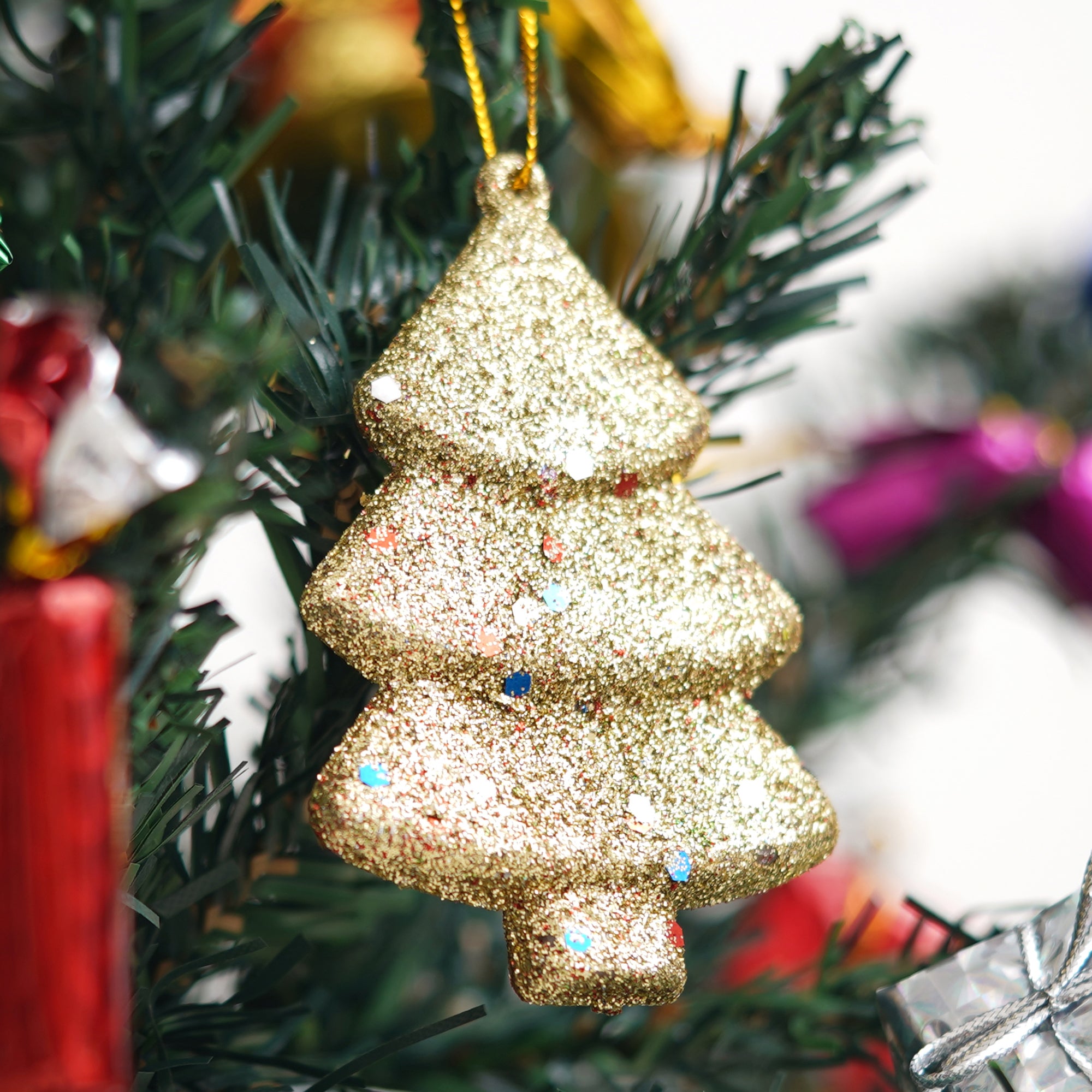 eCraftIndia Set of 4 Sparkly Christmas Trees for Decor 6