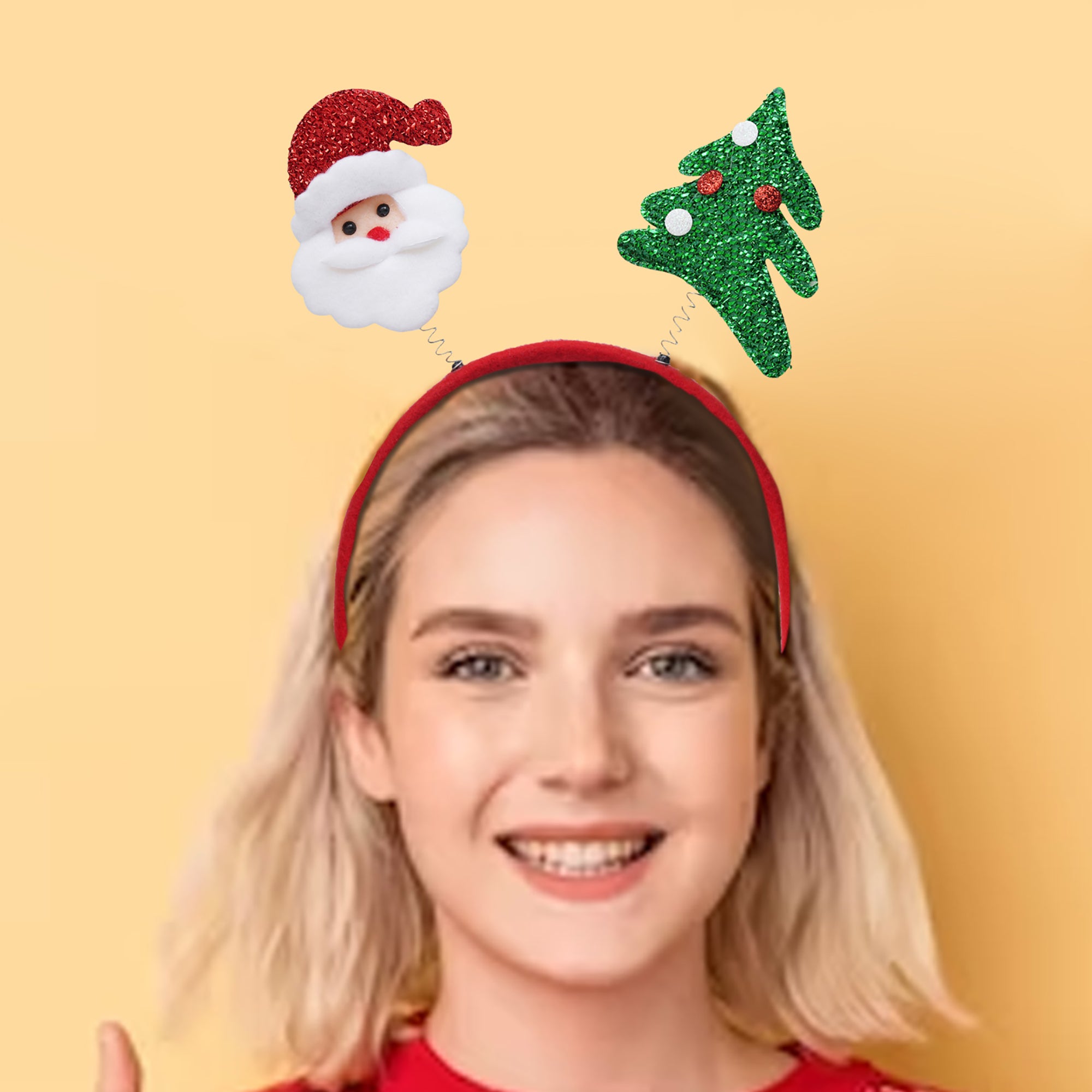 eCraftIndia Christmas Glitter Santa Claus, Christmas Tree Headband  Hairband for Birthday, Christmas Party  Gift for kids, Girls 1