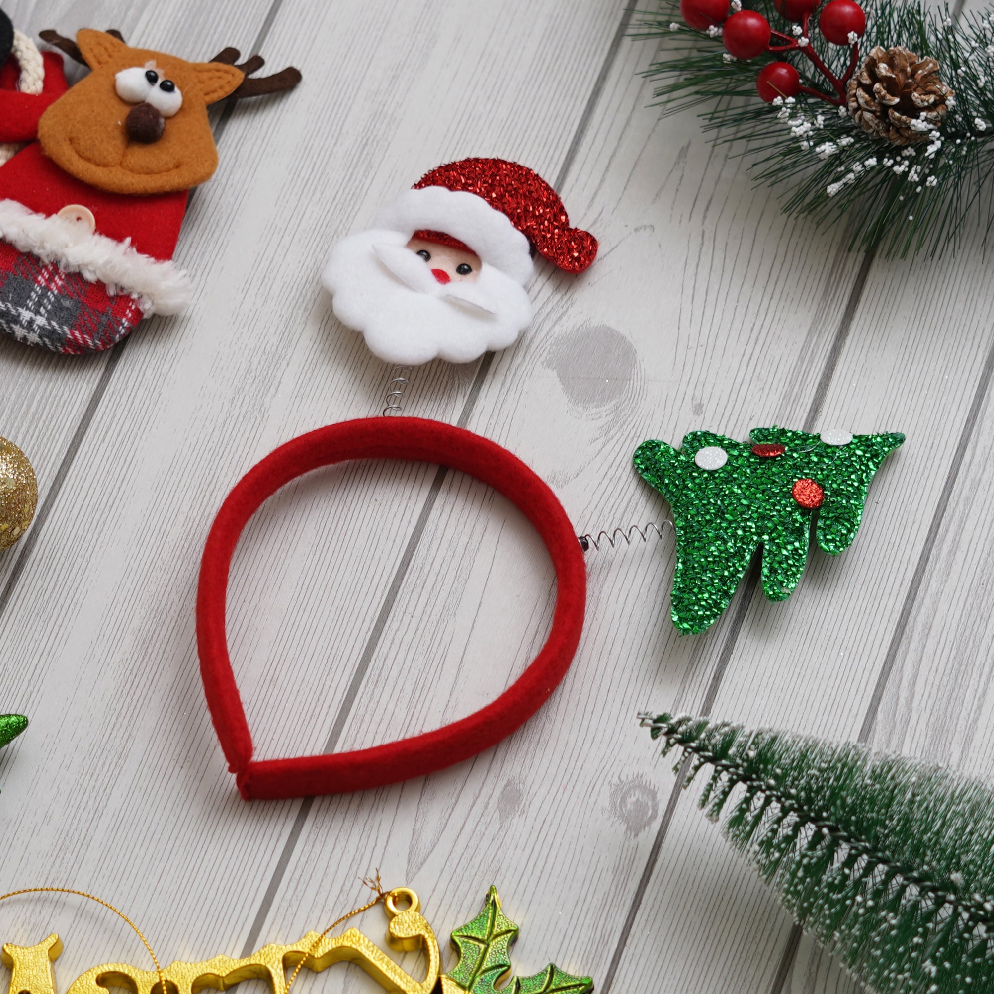eCraftIndia Christmas Glitter Santa Claus, Christmas Tree Headband  Hairband for Birthday, Christmas Party  Gift for kids, Girls 4