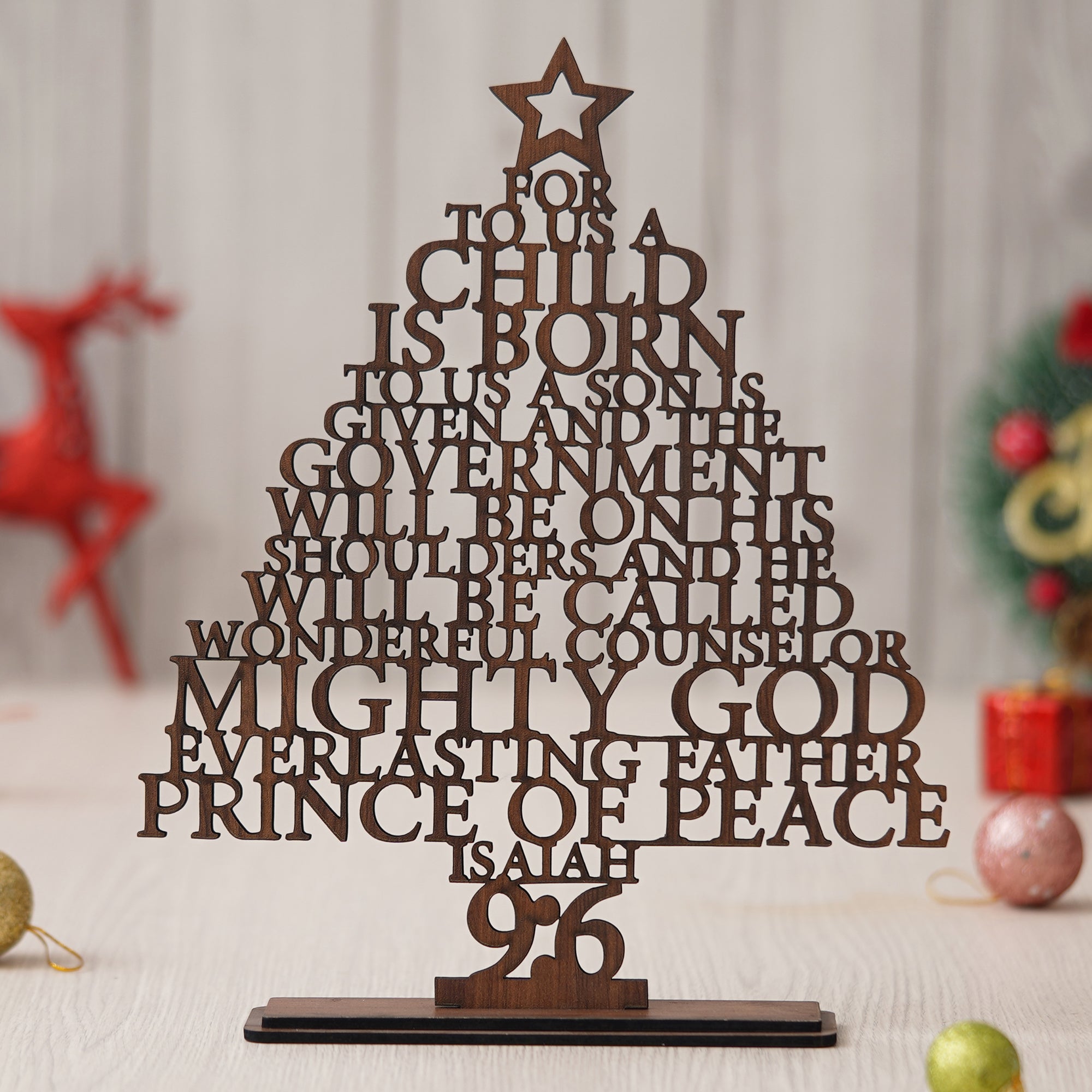 eCraftIndia Brown Wooden Tree for Christmas Decoration  Isaiah Mini Christmas Tree Ornaments 5