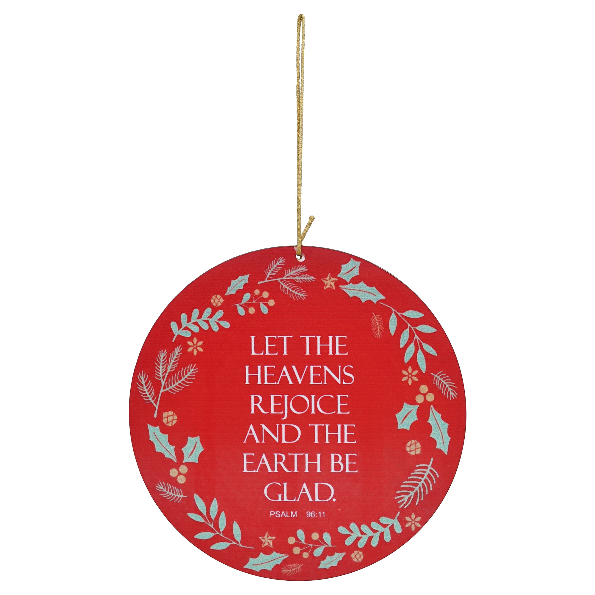 eCraftIndia "LET THE HEAVENS REJOICE AND THE EARTH BE GLAD. PSALM 96:11" Printed Merry Christmas Wooden Door Wall Hanging Ornaments for Home Decoration (Red, Green, White) 2