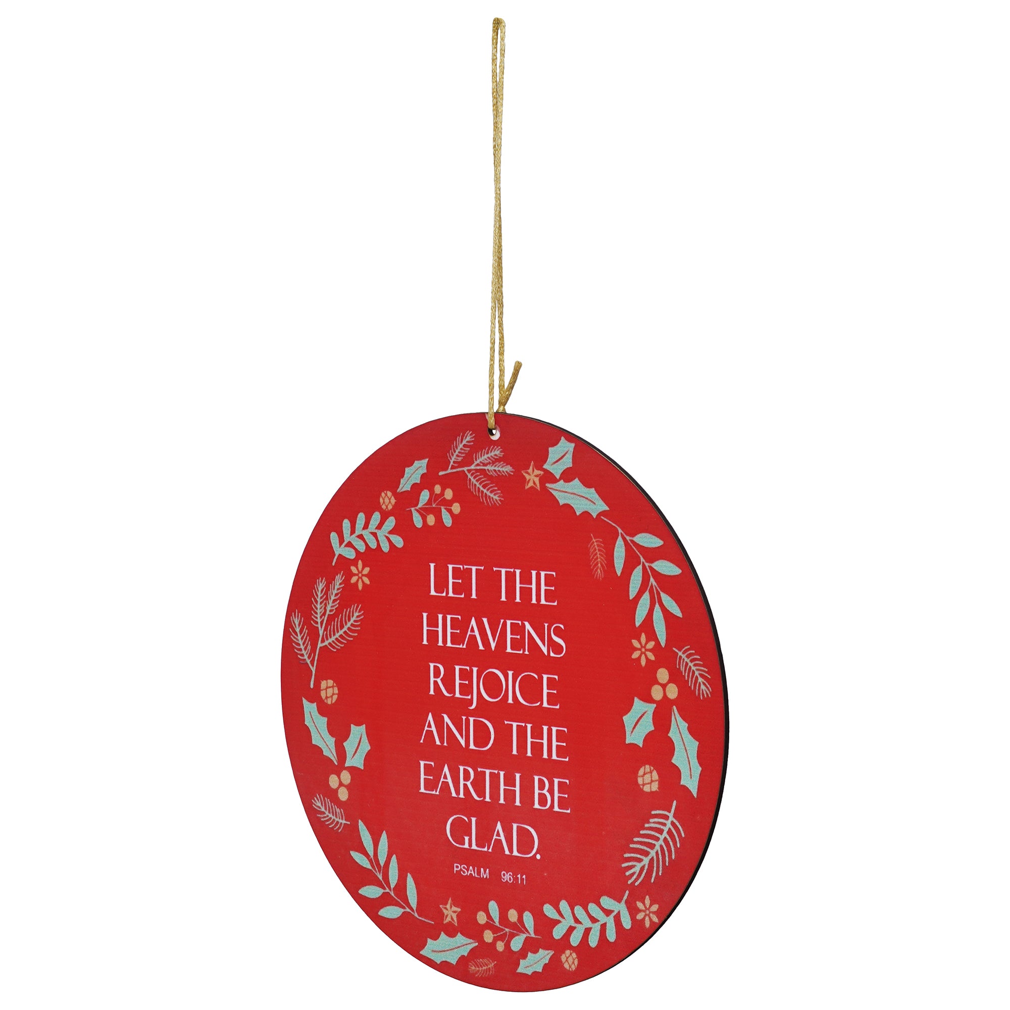 eCraftIndia "LET THE HEAVENS REJOICE AND THE EARTH BE GLAD. PSALM 96:11" Printed Merry Christmas Wooden Door Wall Hanging Ornaments for Home Decoration (Red, Green, White) 7