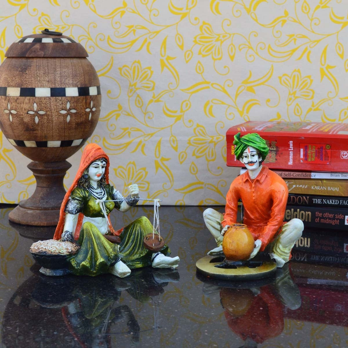 Combo Of Rajasthani Craftsmen And Women Statue Human Figurines Decorative Showpiece 1