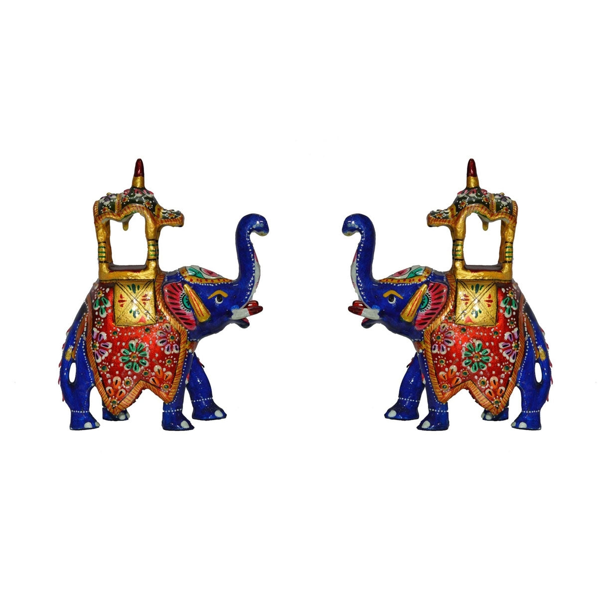 Combo of Meenakari Colorful Ambabari Elephant Statue