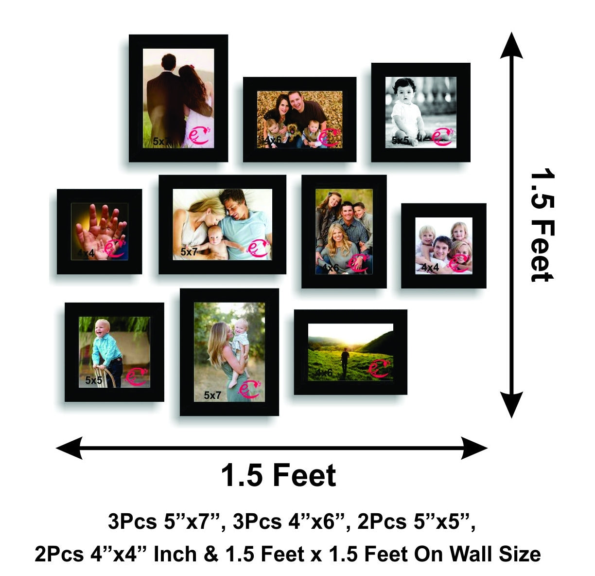 Memory Wall Collage Photo Frame Set of 10 individual photo frames 2