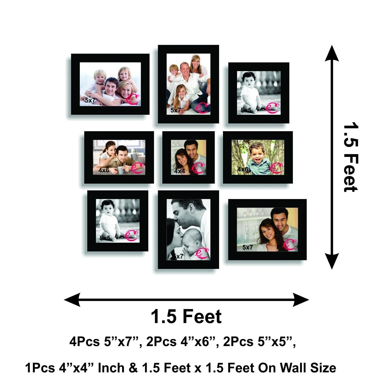 Memory Wall Collage Photo Frame Set of 9 individual photo frames 2