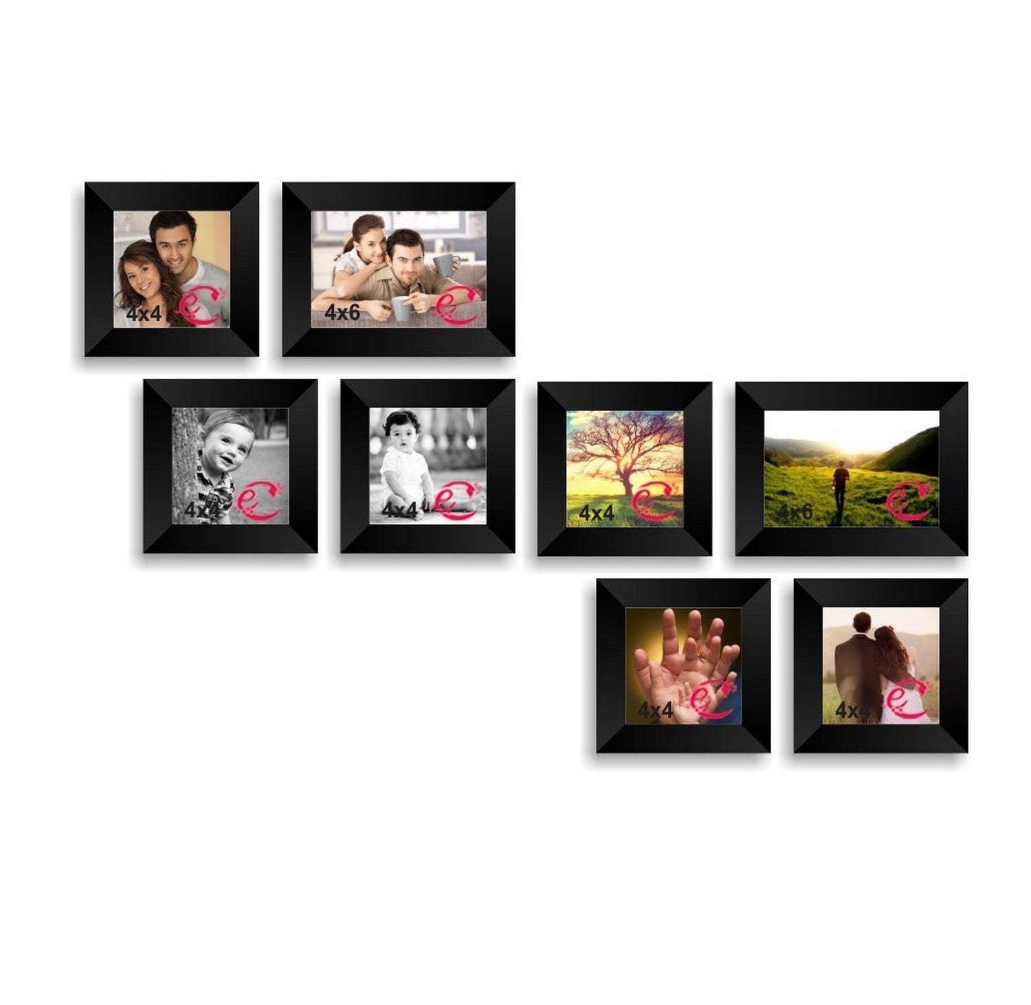 Memory Wall Collage Photo Frame Set of 8 individual photo frames