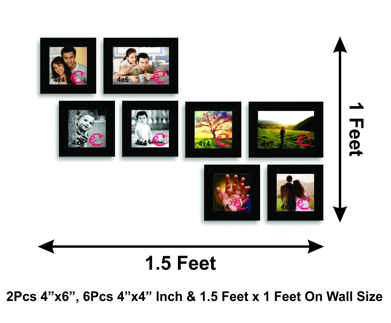 Memory Wall Collage Photo Frame Set of 8 individual photo frames 2