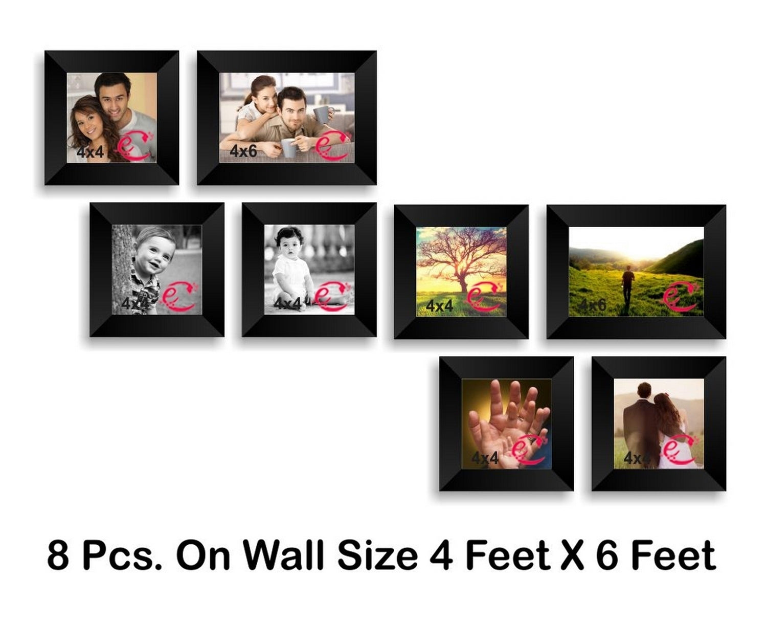 Memory Wall Collage Photo Frame Set of 8 individual photo frames 3