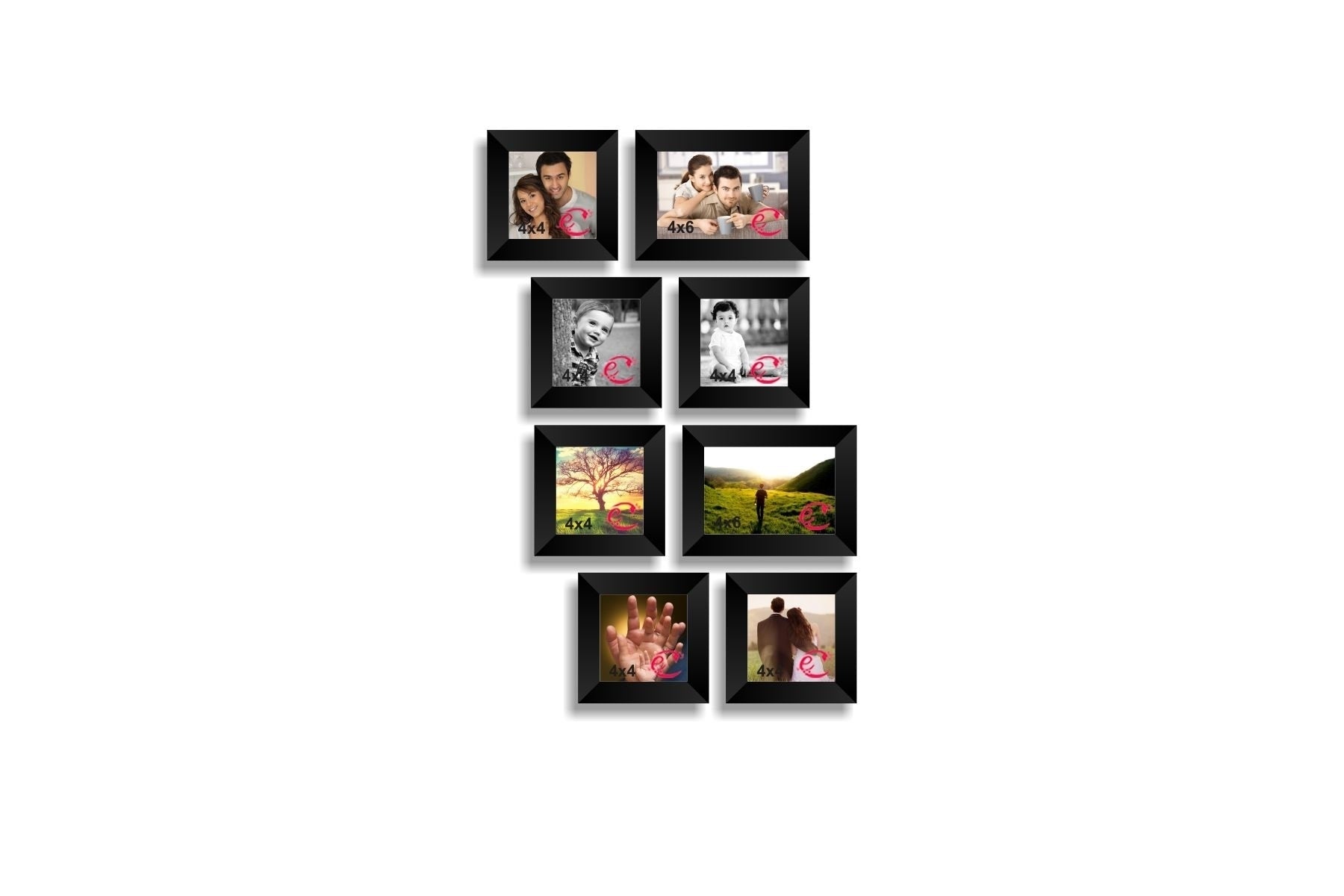 Memory Wall Collage Photo Frame Set of 8 individual photo frames