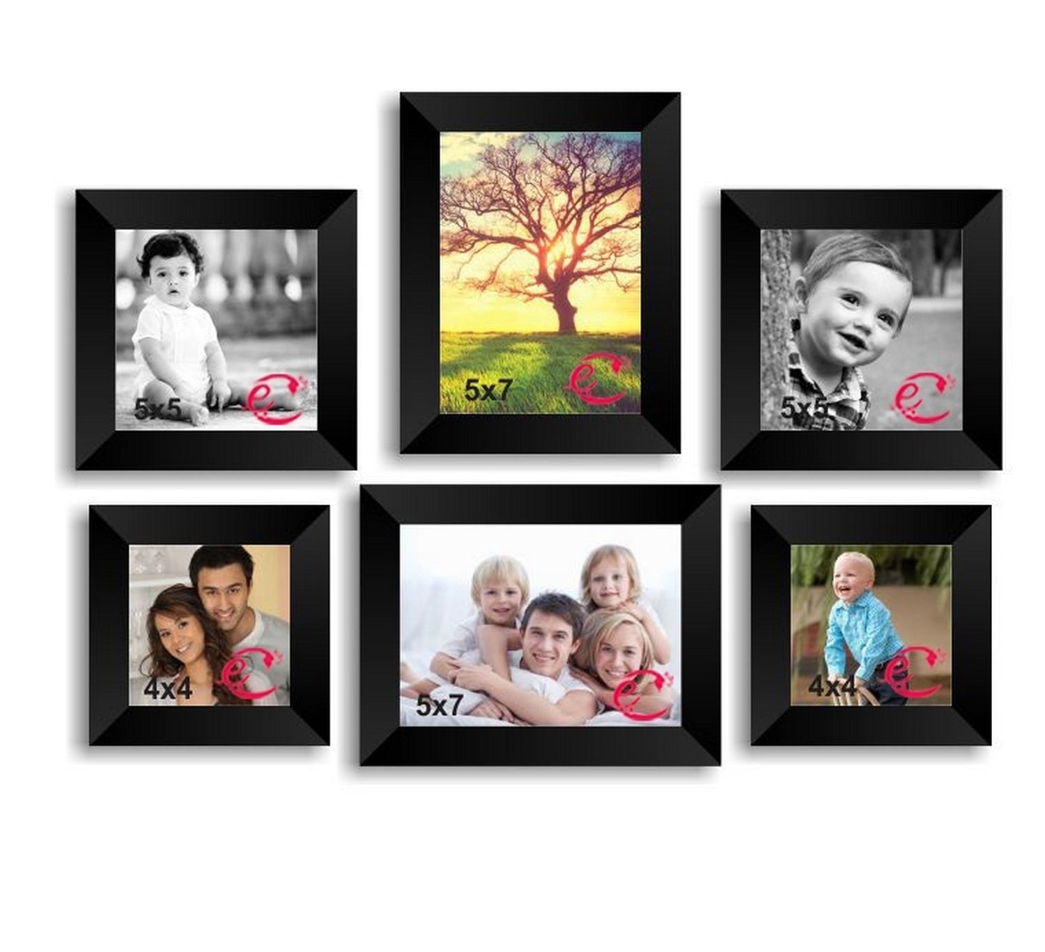 Memory Wall Collage Photo Frame Set of 6 individual photo frames