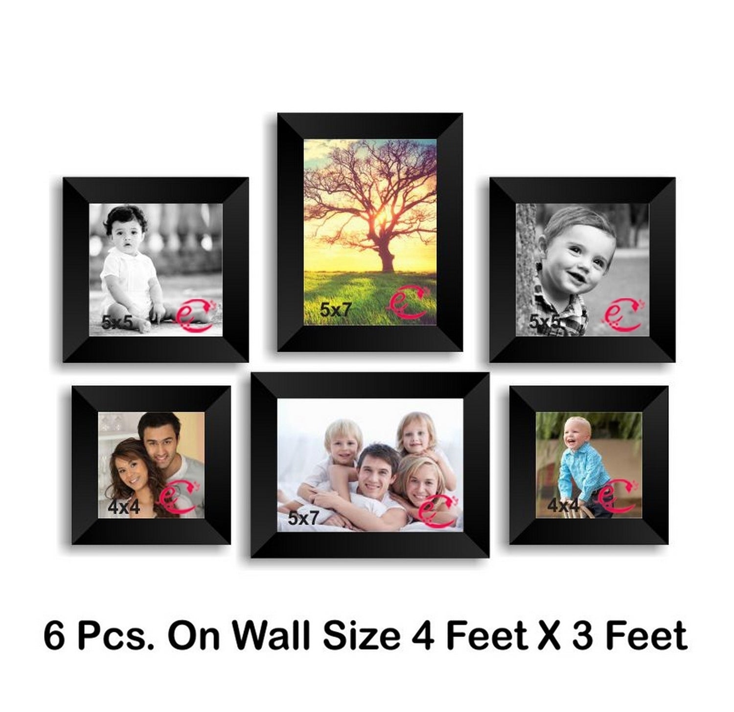 Memory Wall Collage Photo Frame Set of 6 individual photo frames 3