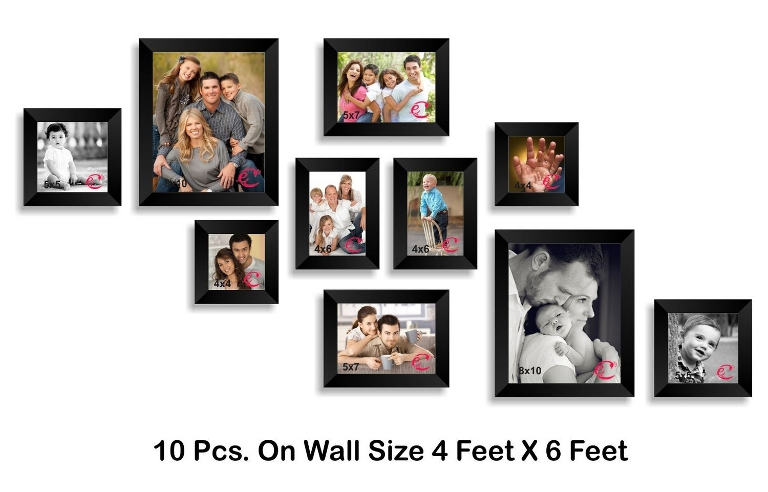 Memory Wall Collage Photo Frame Set of 10 individual photo frames 3