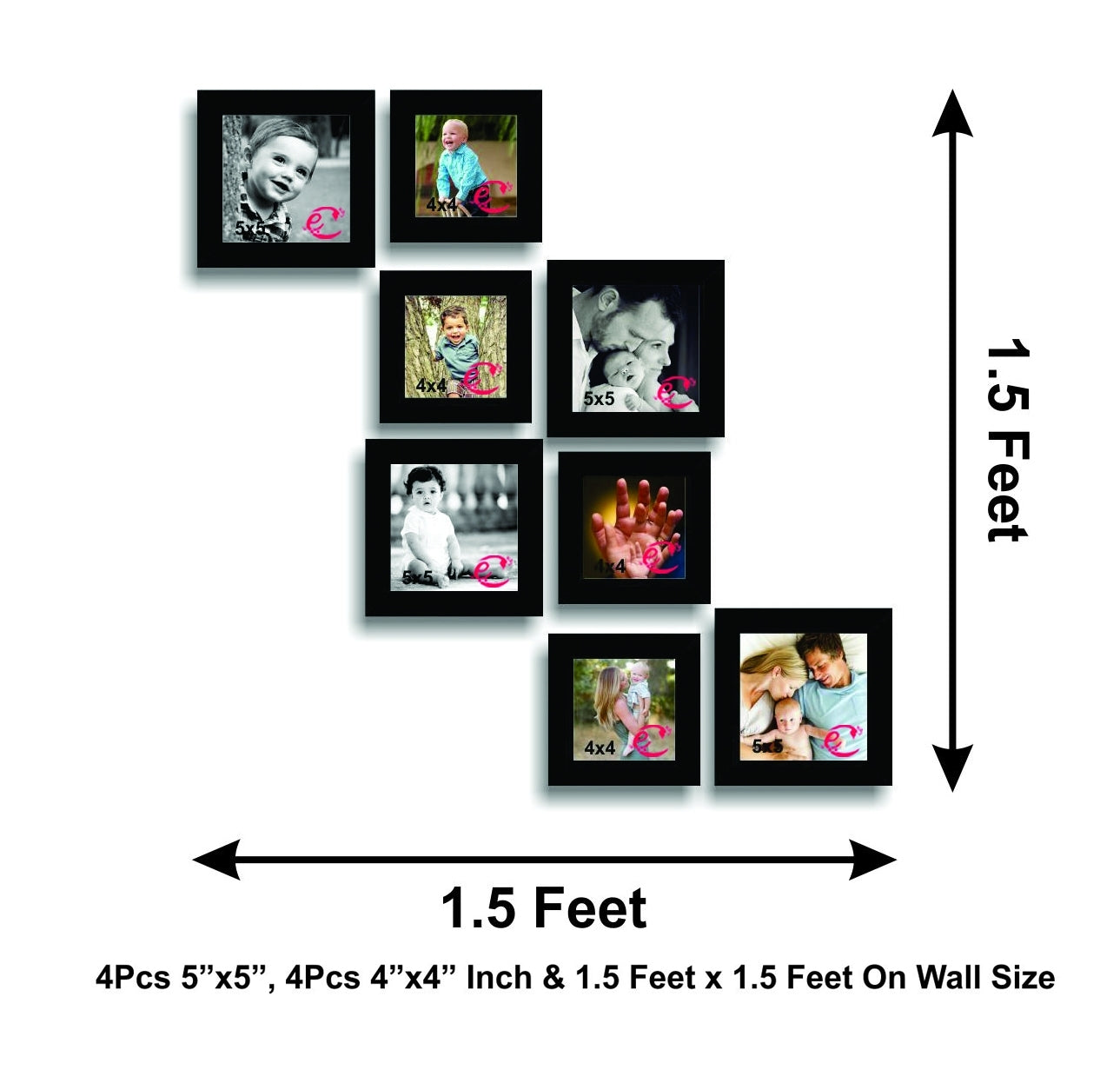 Memory Wall Collage Photo Frame Set of 8 individual photo frames 2