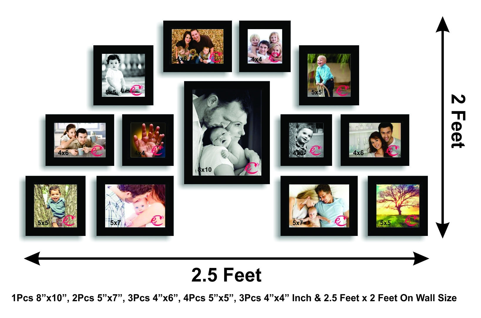 Memory Wall Collage Photo Frame Set of 13 individual photo frames 2