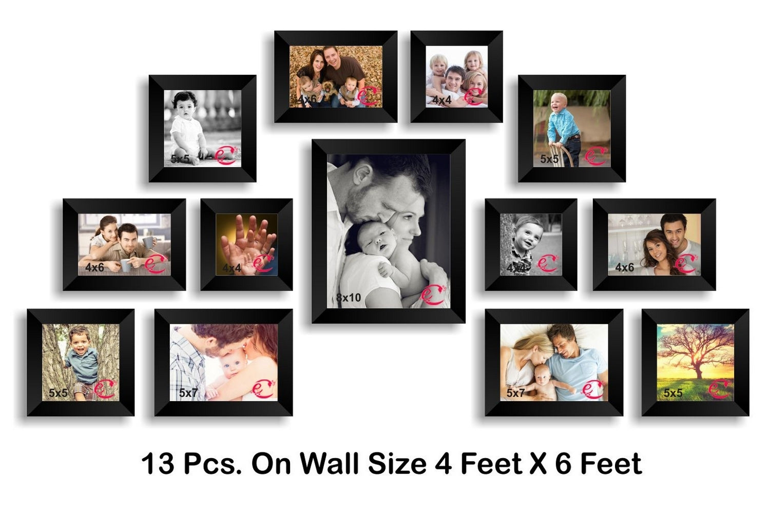 Memory Wall Collage Photo Frame Set of 13 individual photo frames 3