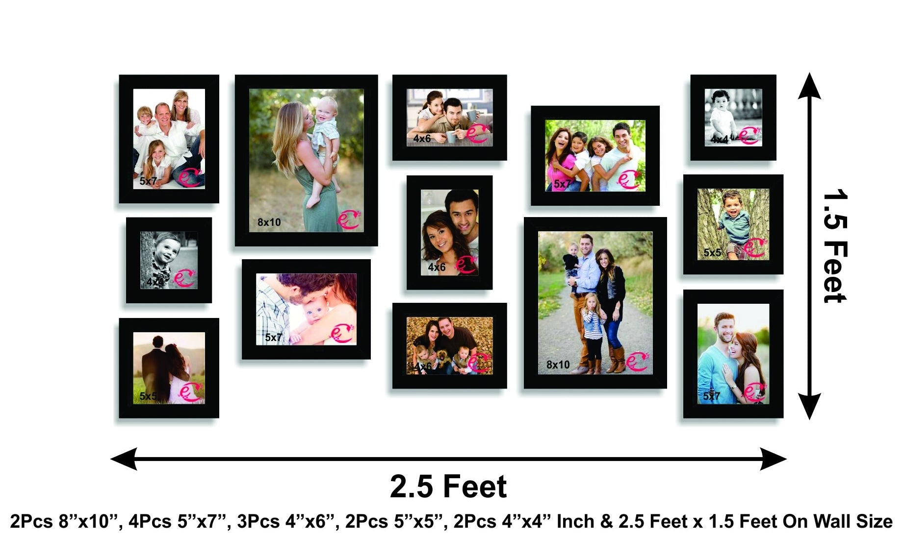 Memory Wall Collage Photo Frame Set of 13 individual photo frames 1