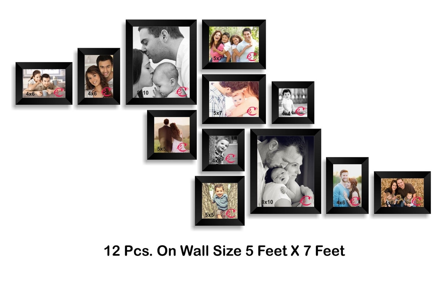Memory Wall Collage Photo Frame Set of 12 individual photo frames 3