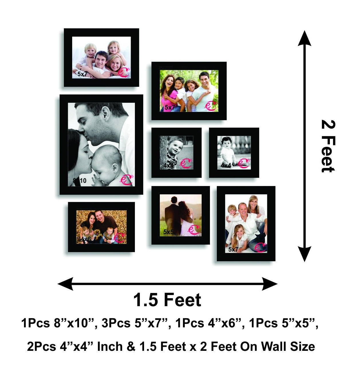 Memory Wall Collage Photo Frame Set of 8 individual photo frames 2