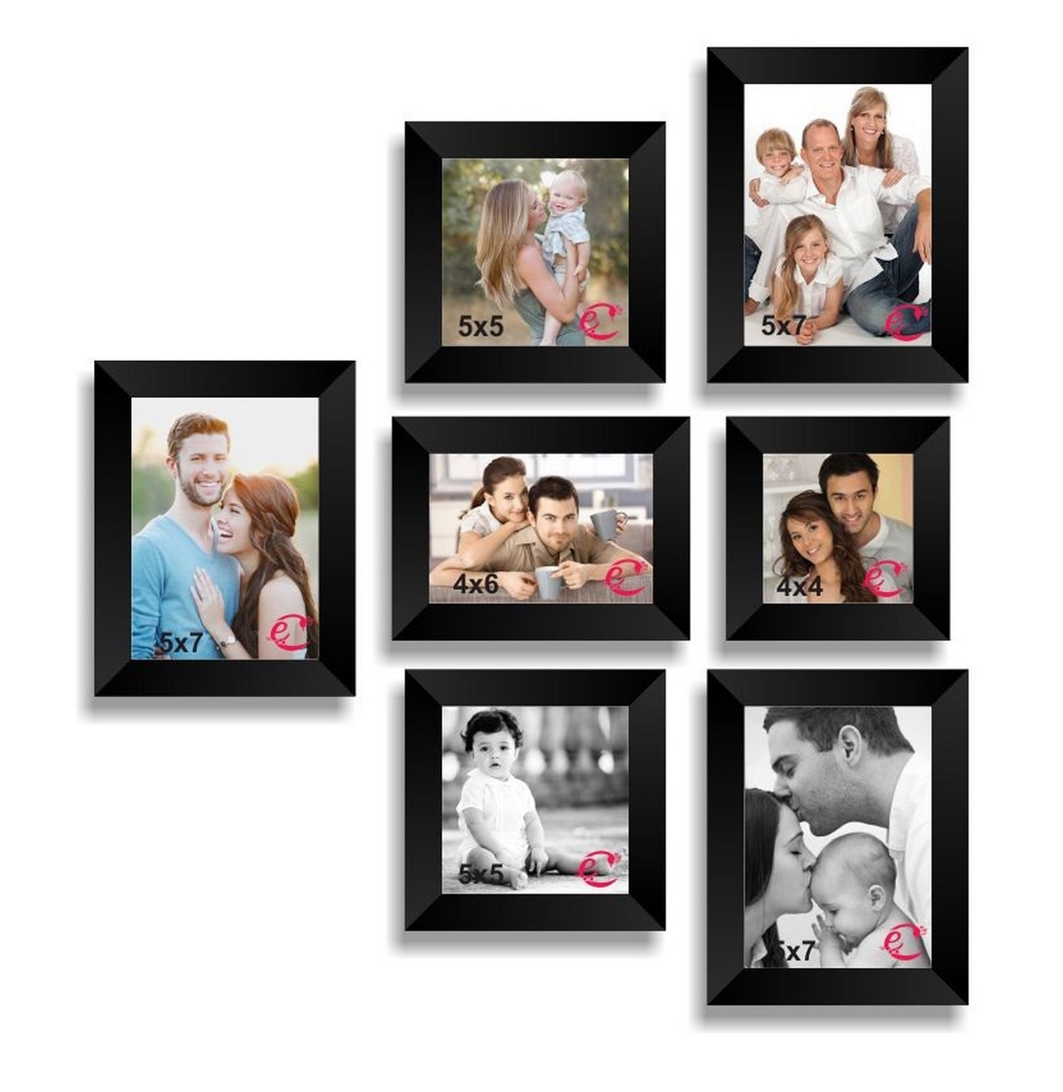 Memory Wall Collage Photo Frame Set of 7 individual photo frames