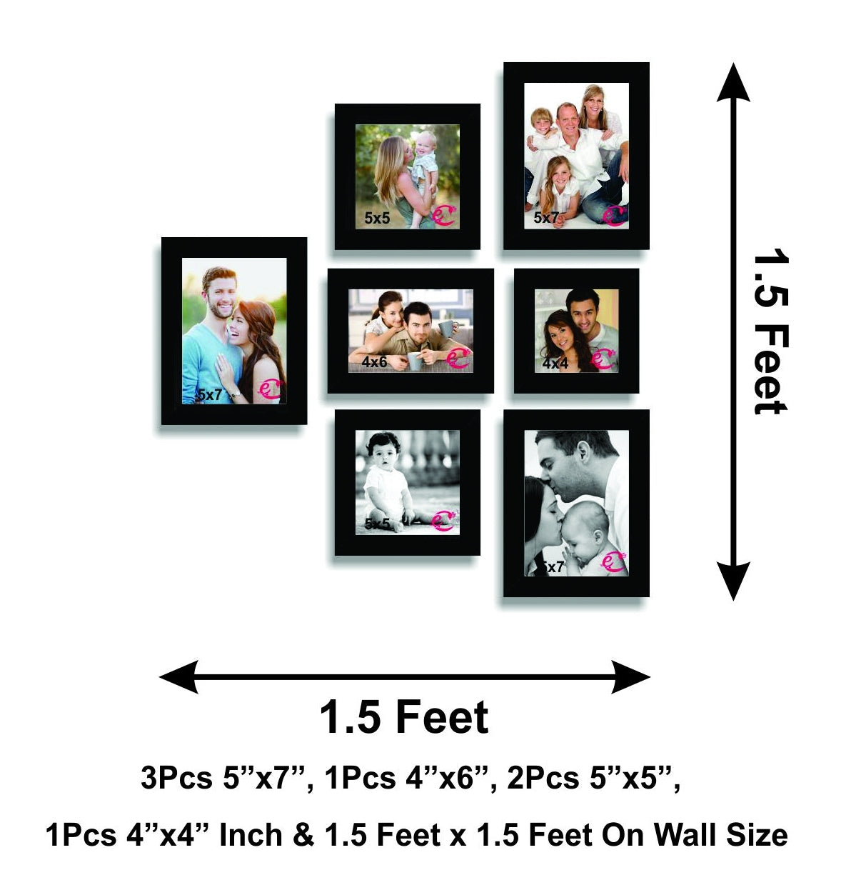 Memory Wall Collage Photo Frame Set of 7 individual photo frames 2