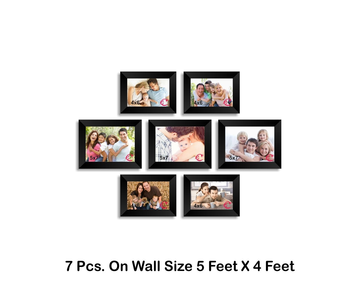 Memory Wall Collage Photo Frame Set of 7 individual photo frames 3