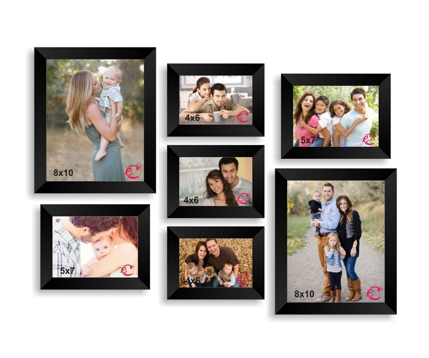 Memory Wall Collage Photo Frame Set of 7 individual photo frames