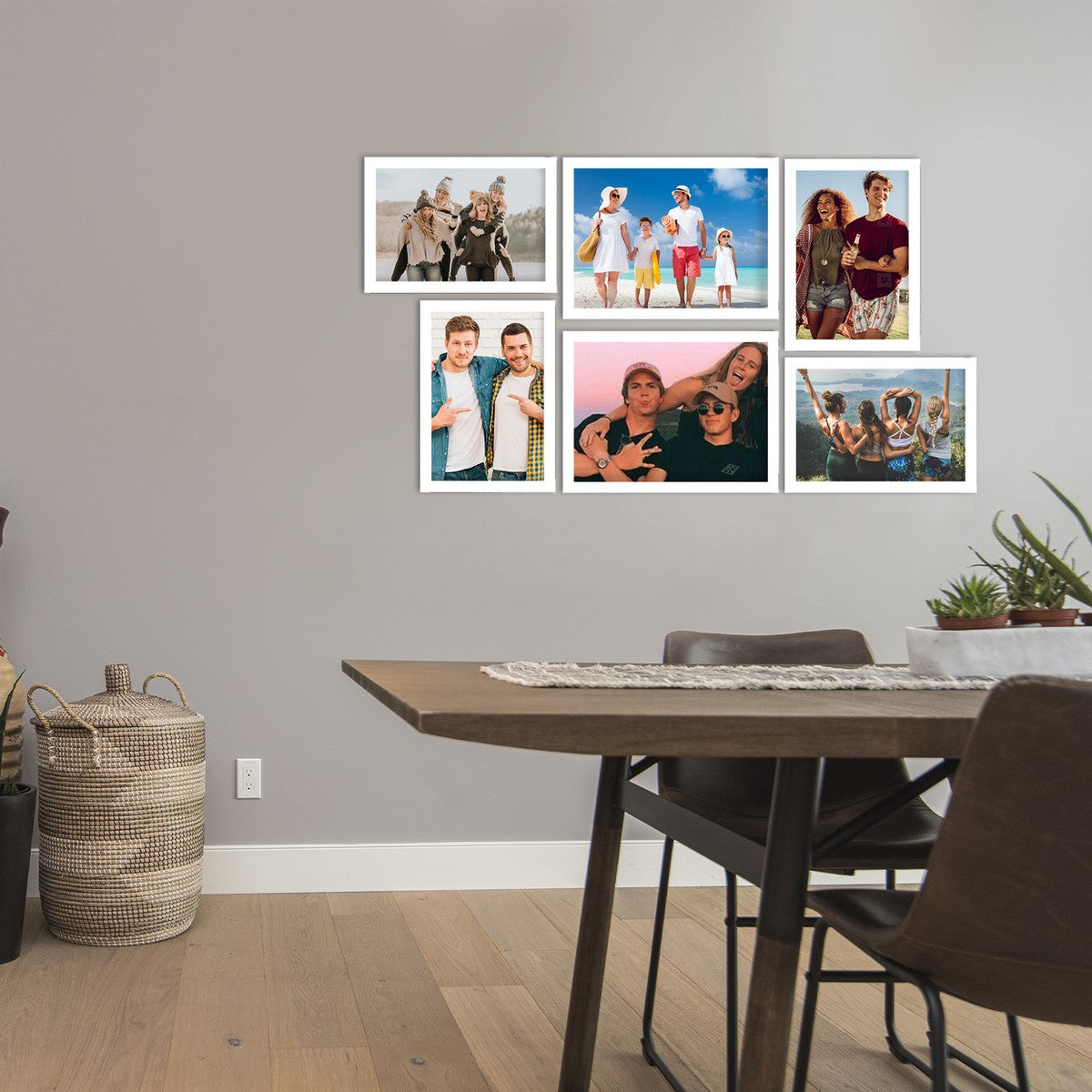 Memory Wall Collage Photo Frame - Set of 6 Photo Frames for 4 Photos of 5"x7", 2 Photos of 6"x8" 2
