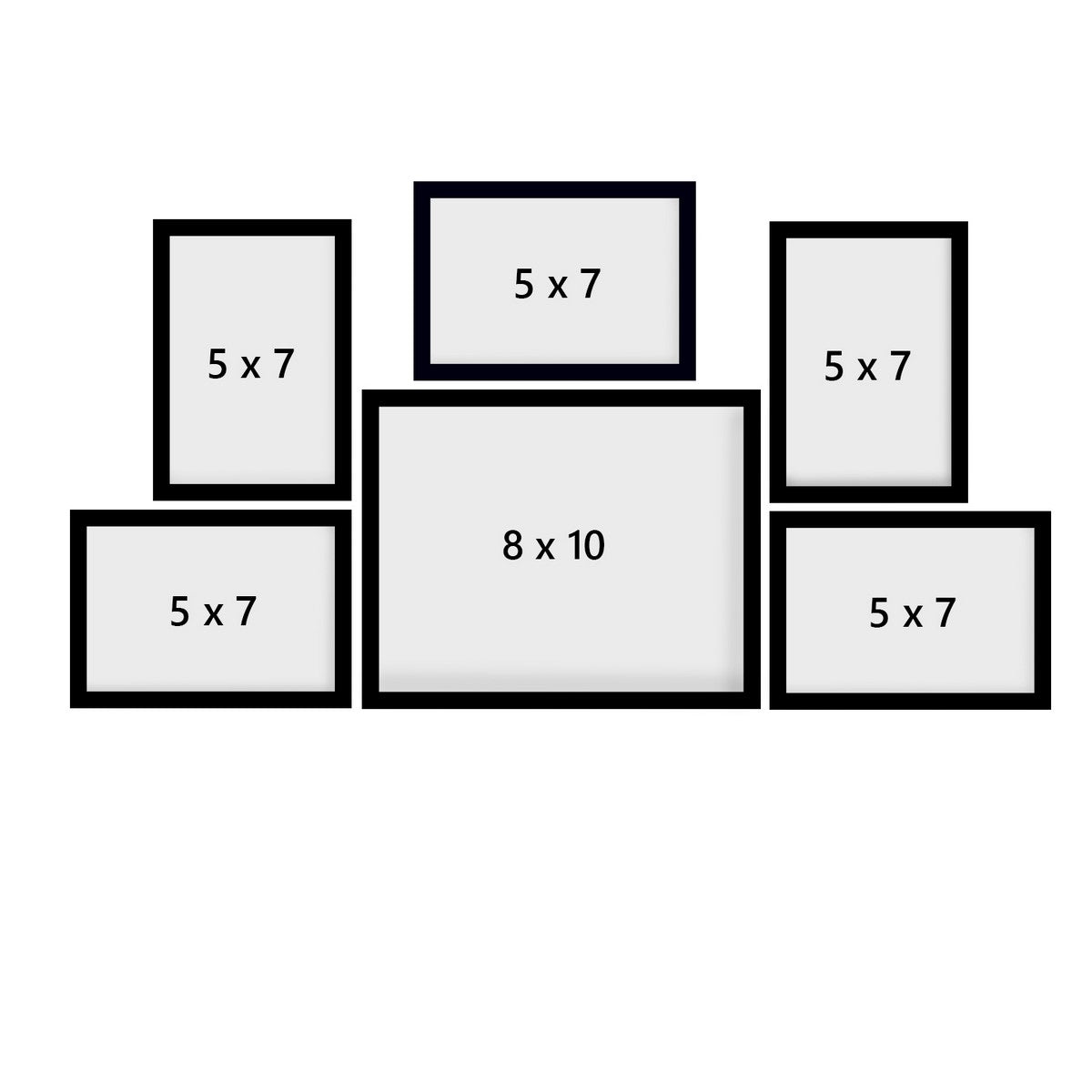 Memory Wall Collage Photo Frame - Set of 6 Photo Frames for 5 Photos of 5"x7", 1 Photos of 8"x10" 3