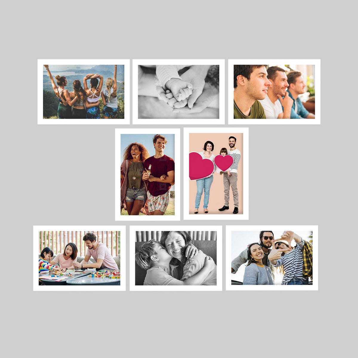 Memory Wall Collage Photo Frame - Set of 8 Photo Frames for 8 Photos of 5"x7"