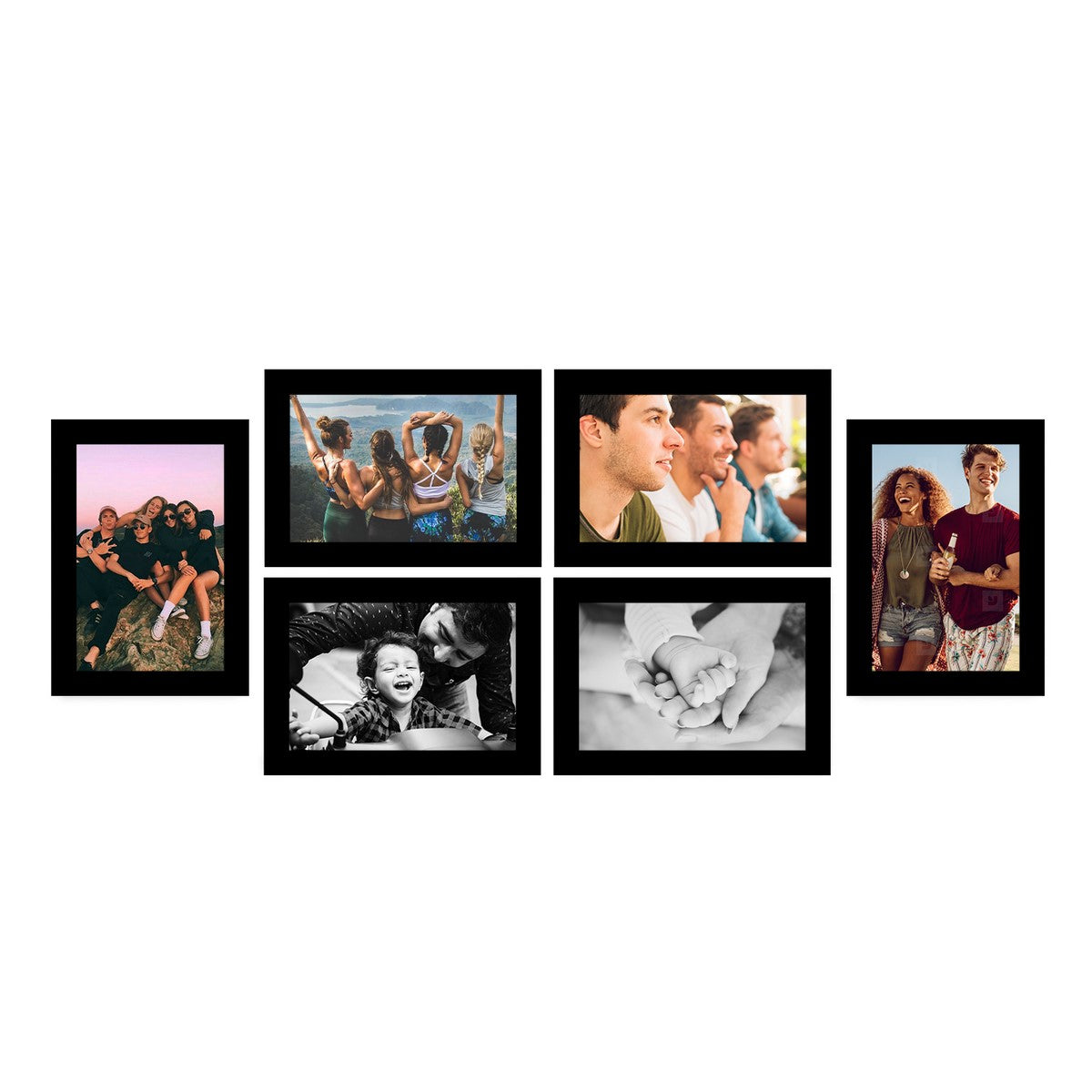 Memory Wall Collage Photo Frame - Set of 6 Photo Frames for 6 Photos of 5"x7"