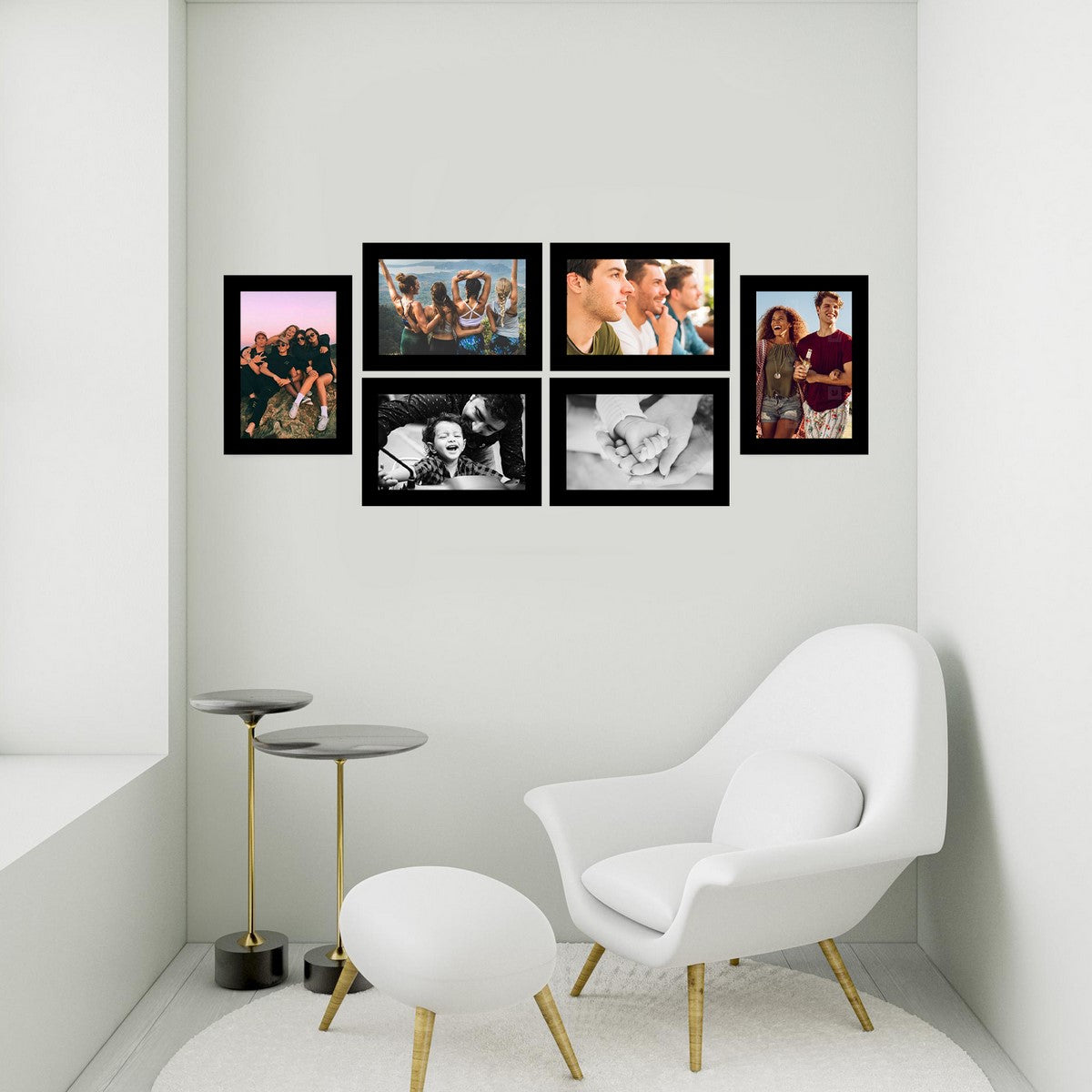 Memory Wall Collage Photo Frame - Set of 6 Photo Frames for 6 Photos of 5"x7" 2