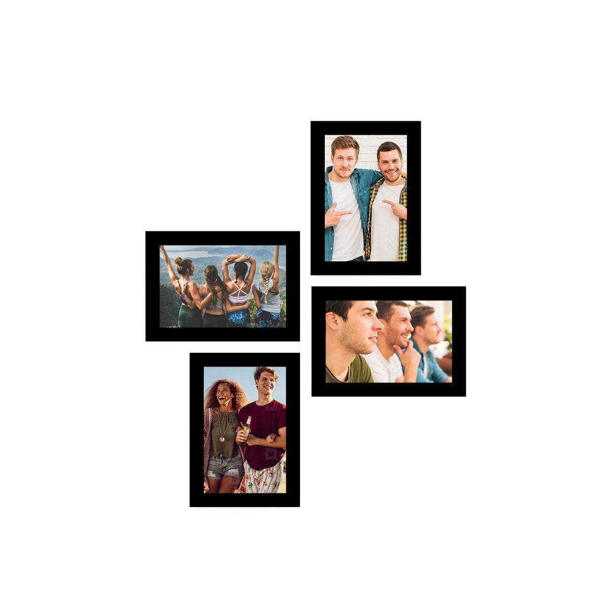 Memory Wall Collage Photo Frame - Set of 4 Photo Frames for 4 Photos of 5"x7"